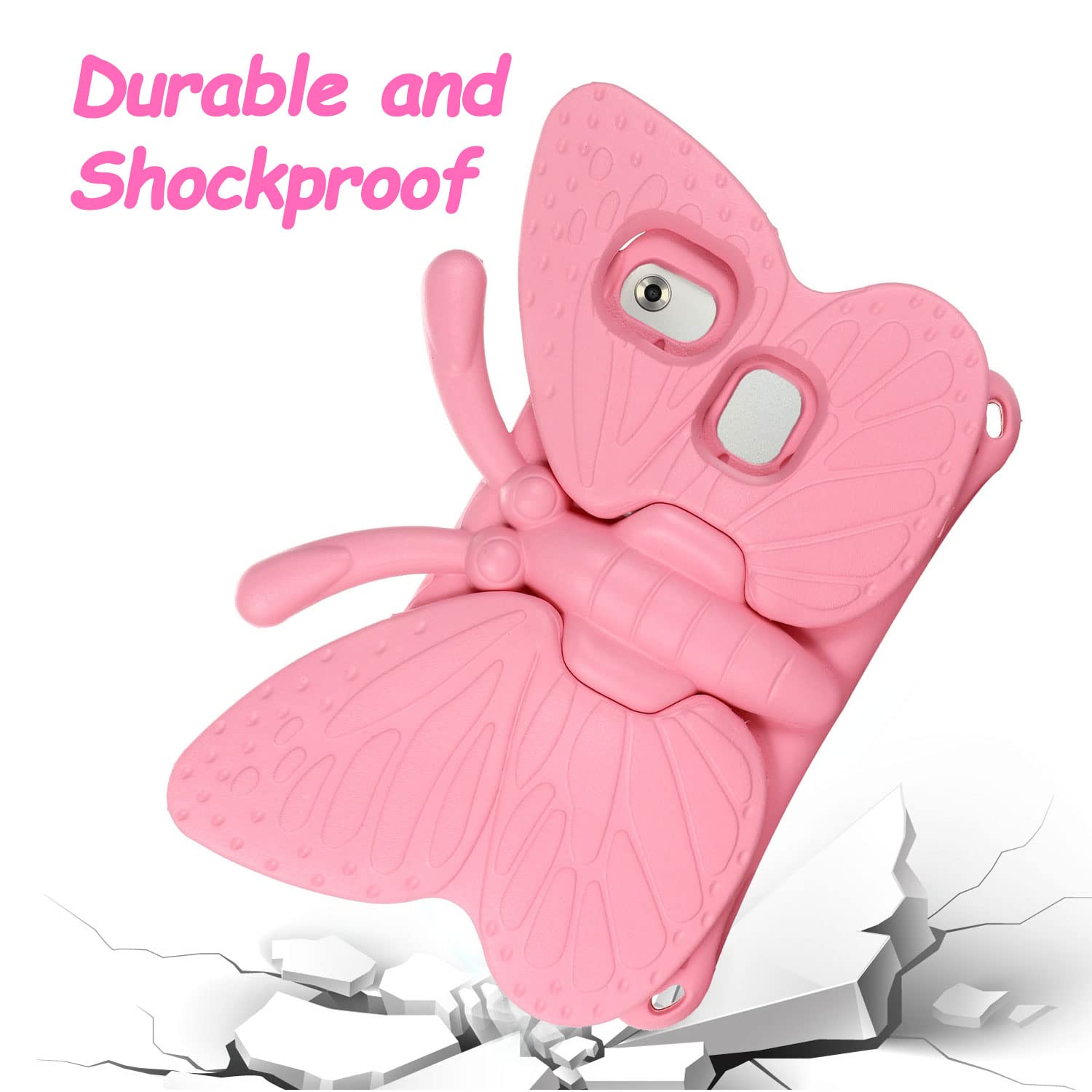 Tading Alcatel Joy Tab 2 Case For Kids, Cute Butterfly Shockproof Light Weight Protective Stand Bumper Cover For Alcatel Joy Tab