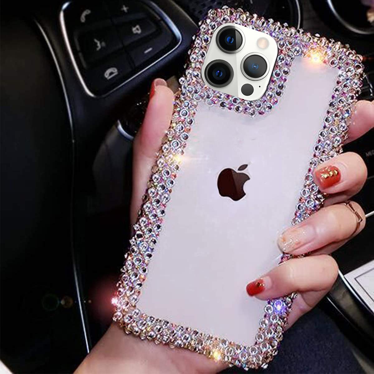 Bonitec Compatible With Iphone 13 Pro Max Case For Women Girls 3D Glitter Sparkle Bling Case Luxury Shiny Cute Crystal Charms Rh
