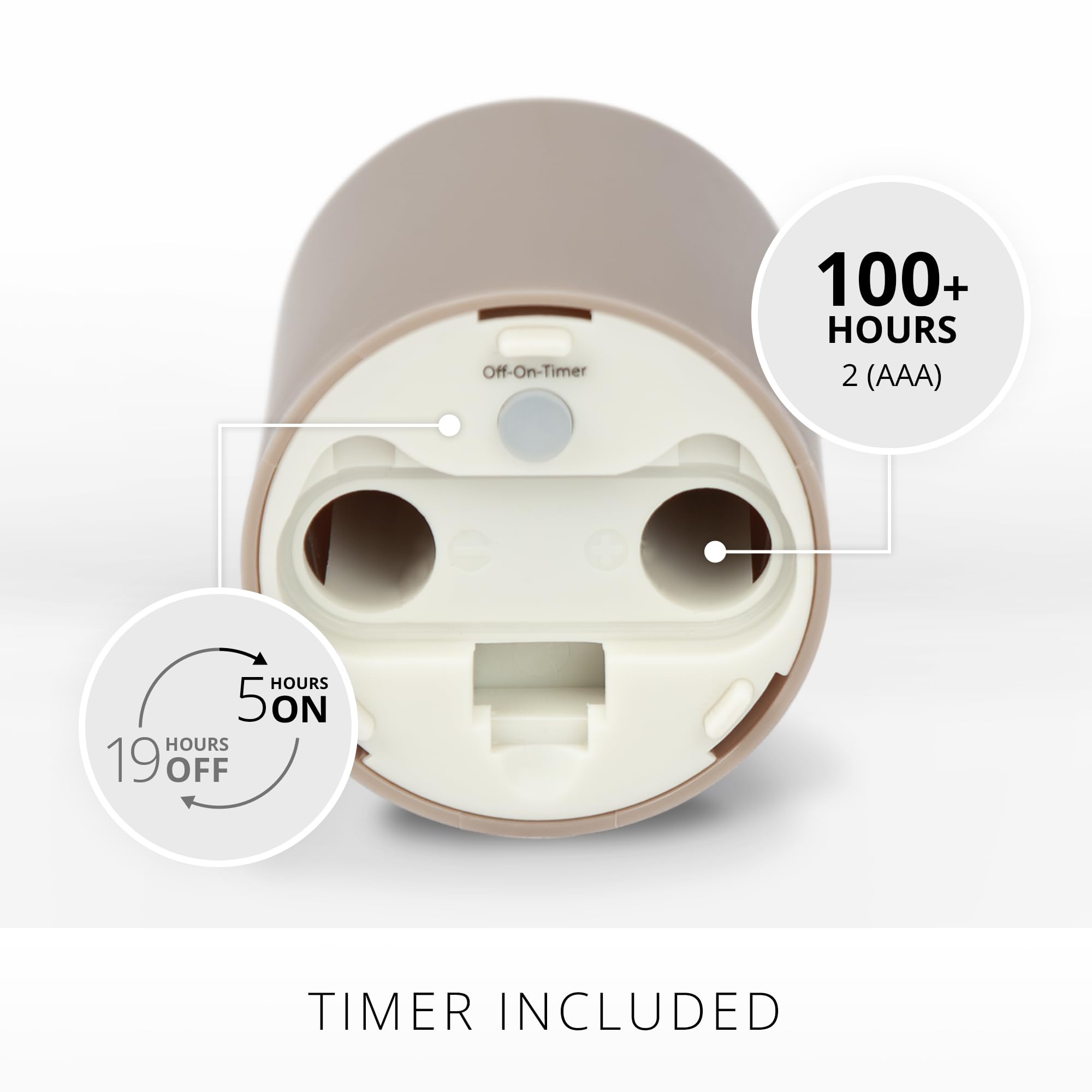 Luminara Outdoor Votive Flameless Led Candle, Timeless Taupe 2'' X 3.2'', Moving Flame Battery Operated Timer Remote Ready Ipx4