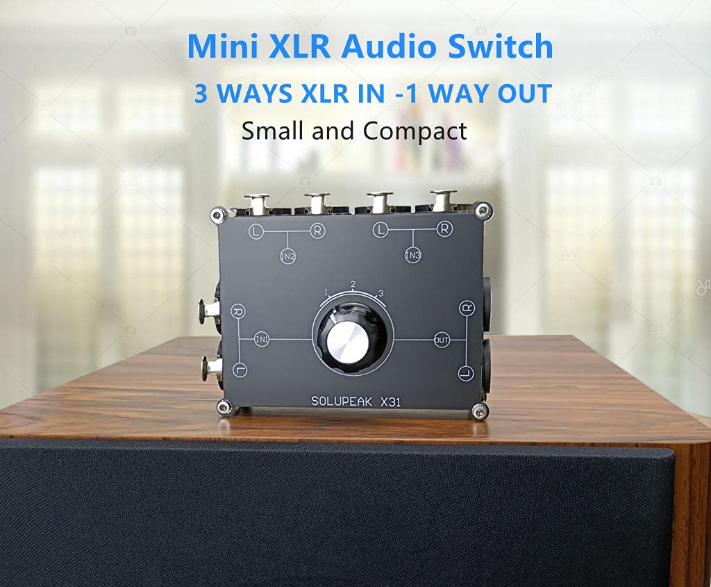 X31 Xlr Balanced Cable Switch Signal Sources Selector 3 In 1 Out Audio Switcher Splitter Box