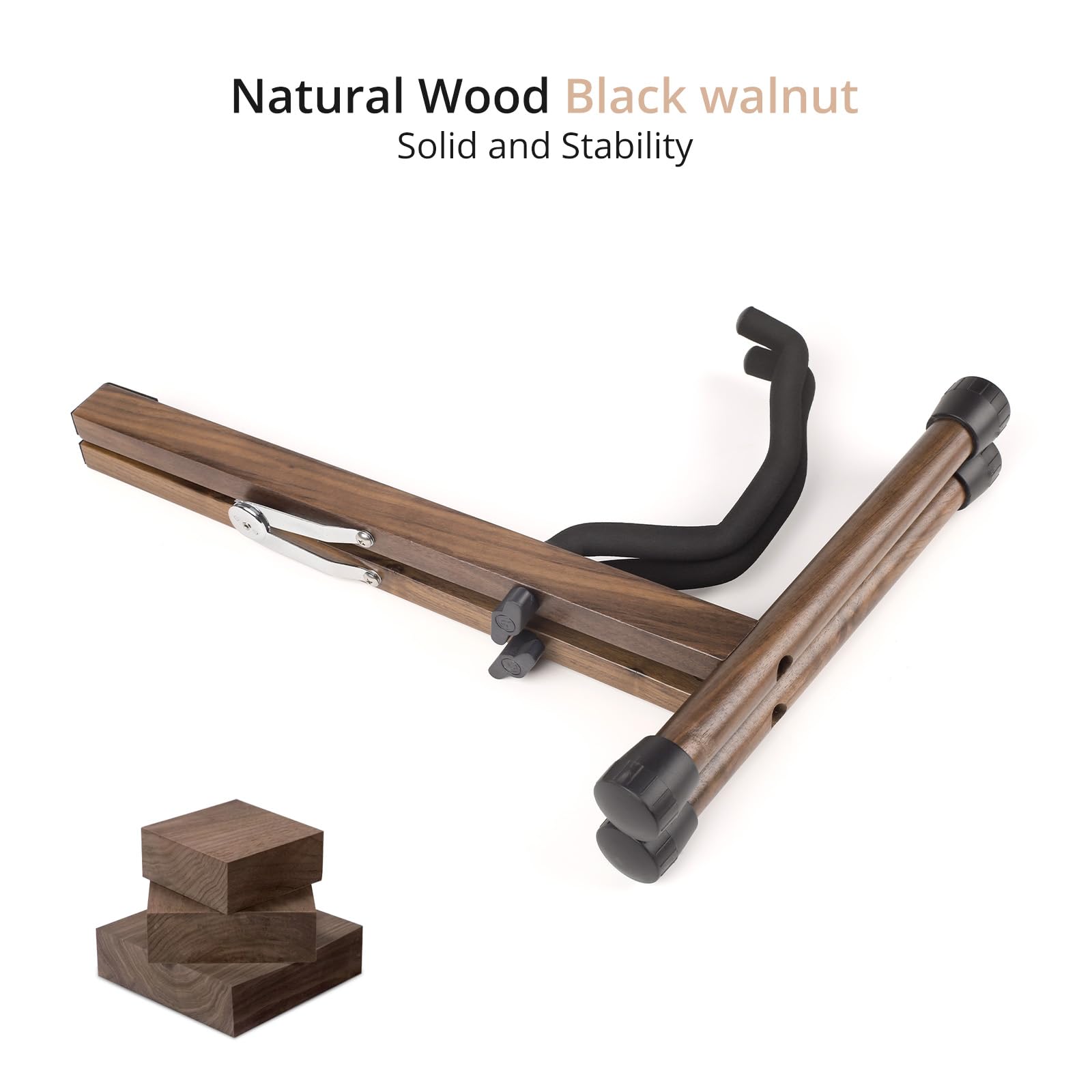 Muso Nutral Wood Guitar Stand, A Frame Folding, Easy Assembly And Portable, For Guitar,Bass,Ukulele,Banjo,Cello,Mandolin,Durable