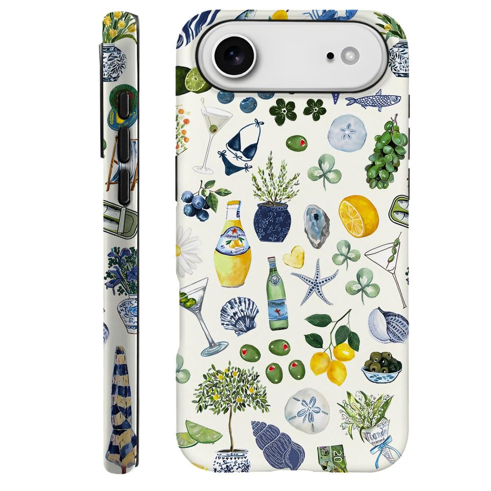 Compatible with iPhone 17 Air,Durable & Shockproof Phone Case Cover Design - Green Collage Starfish Beach Plants