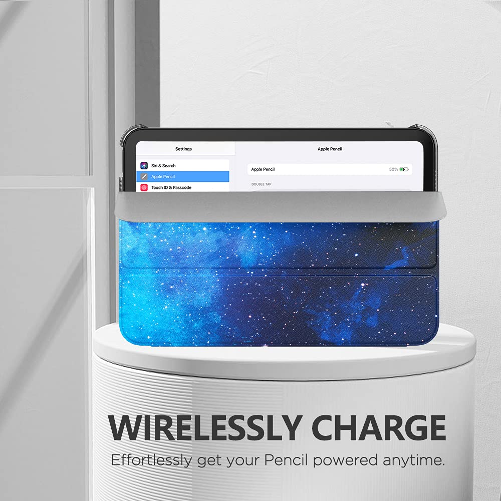 MoKo for iPad Mini 7 (A17 Pro) Case 2024,iPad Mini 6 Case 2021,8.3 inch iPad Mini 7th/6th Generation Case,Slim Lightweight Hard Back Shell Stand Cover for iPad Mini 2024 with Touch ID, Blue Sky Star