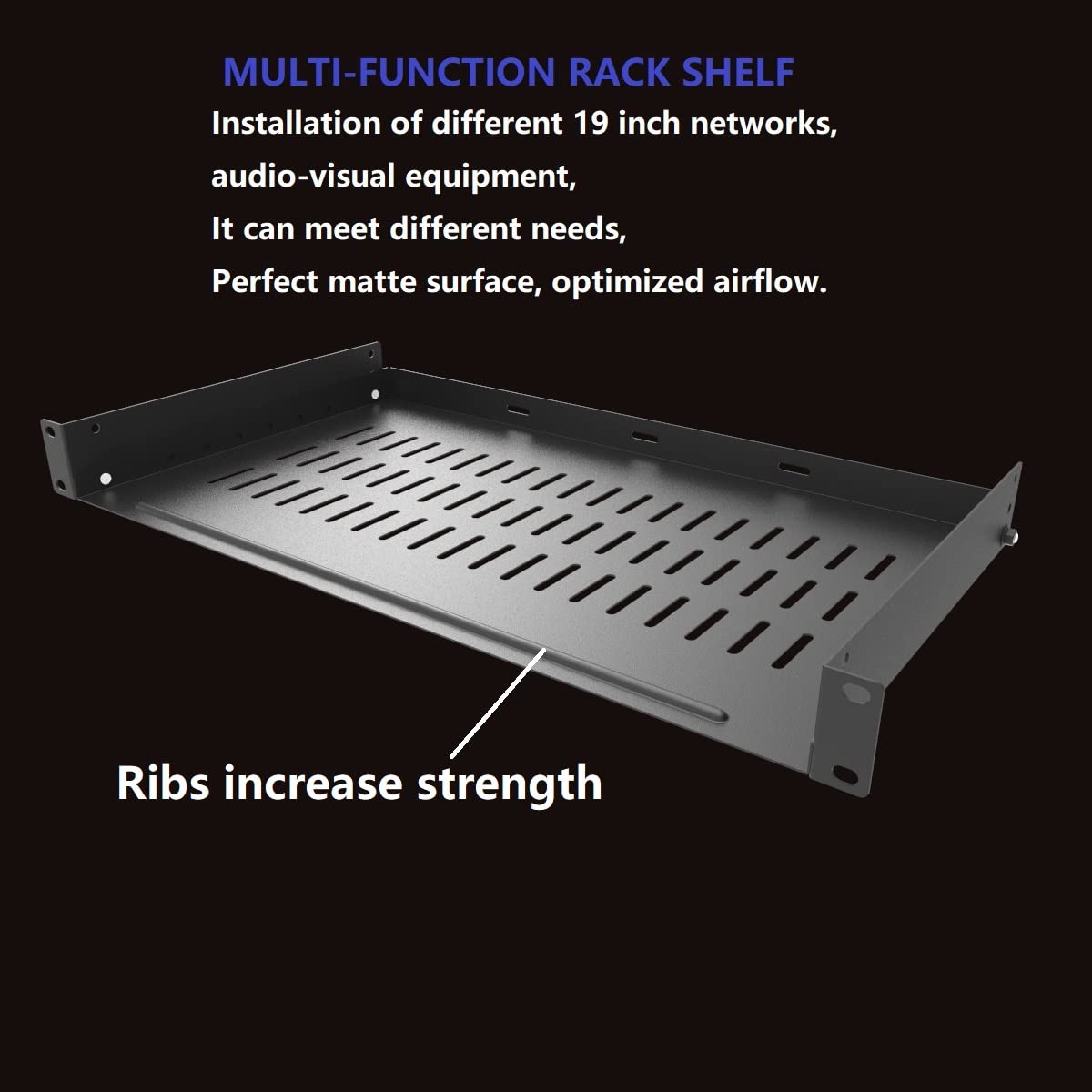 Jingchengmei 1U Vented Server Rack Shelf Disassembled 10 Inches Deep Universal Rack Tray No Lip For 19 Inches Network Cabinet Or