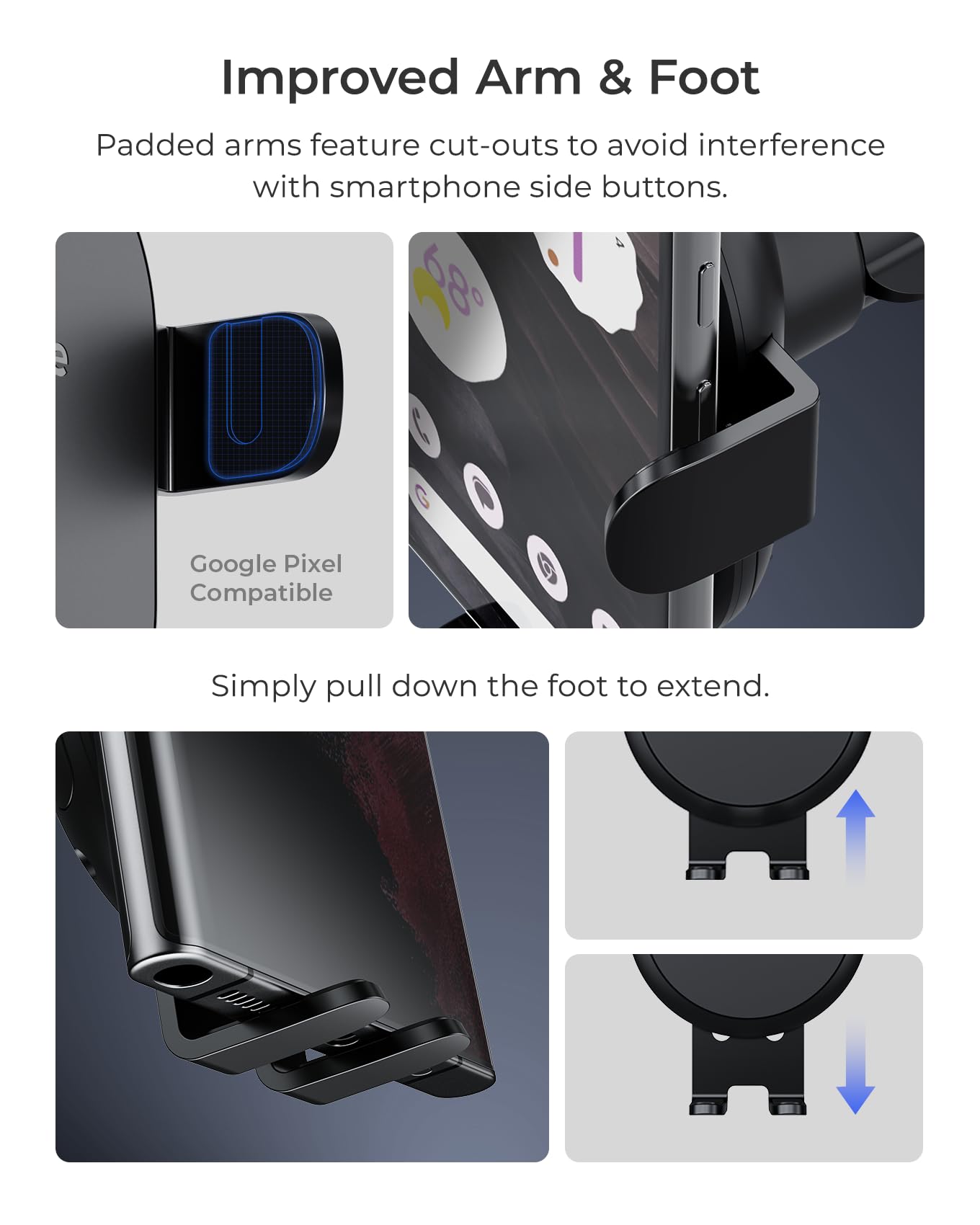 Iottie Auto Sense 2 Dash & Windshield Car Phone Holder With Qi Wireless Charging - Auto Clamping Phone Mount & Charger For Googl