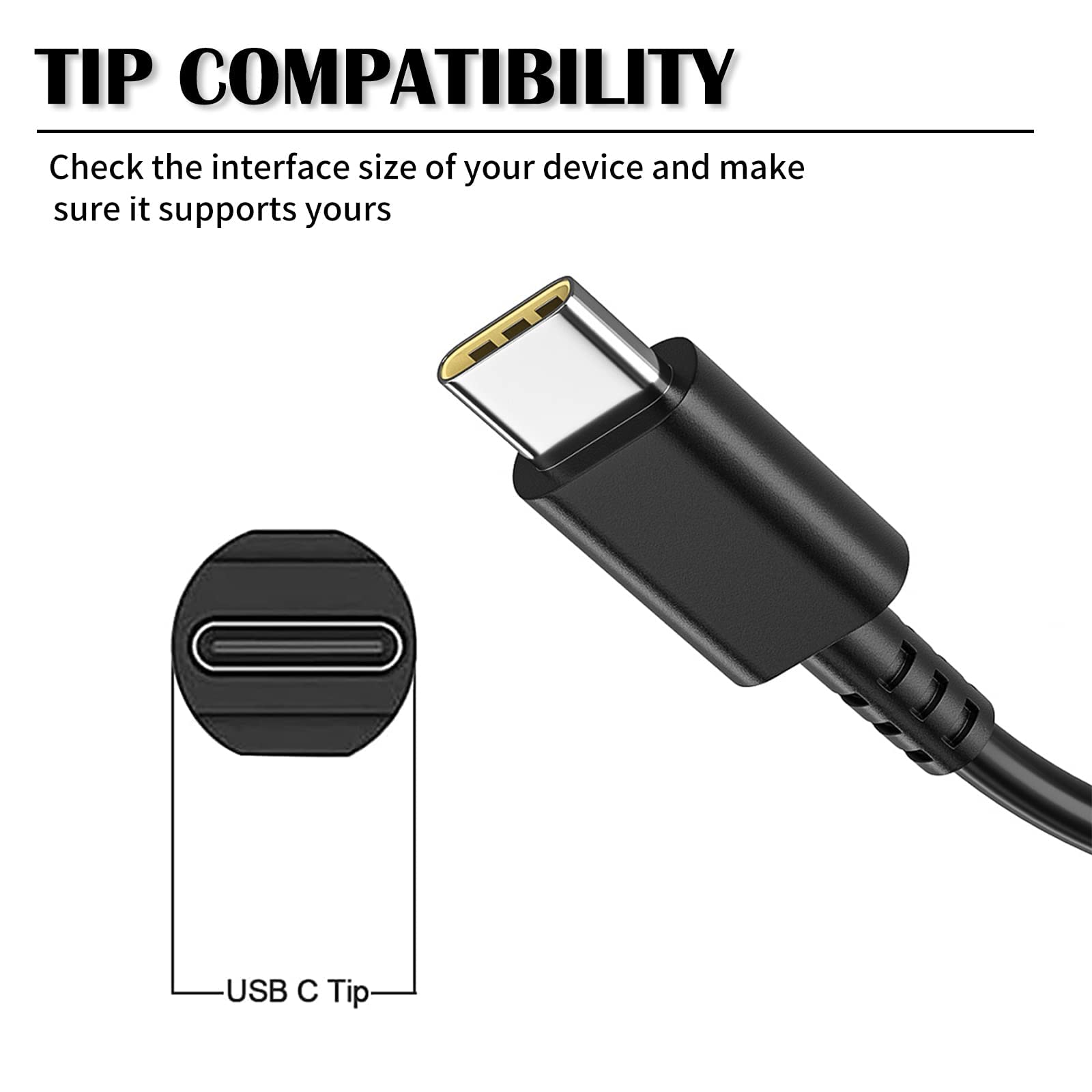 Usb C Chromebook Charger Replacement For Hp Chromebook X360 15 14 14A 14B 14C 11 Series 15 De0518Wm 14 Ca02Inr 14A Ca0090Wm 11A