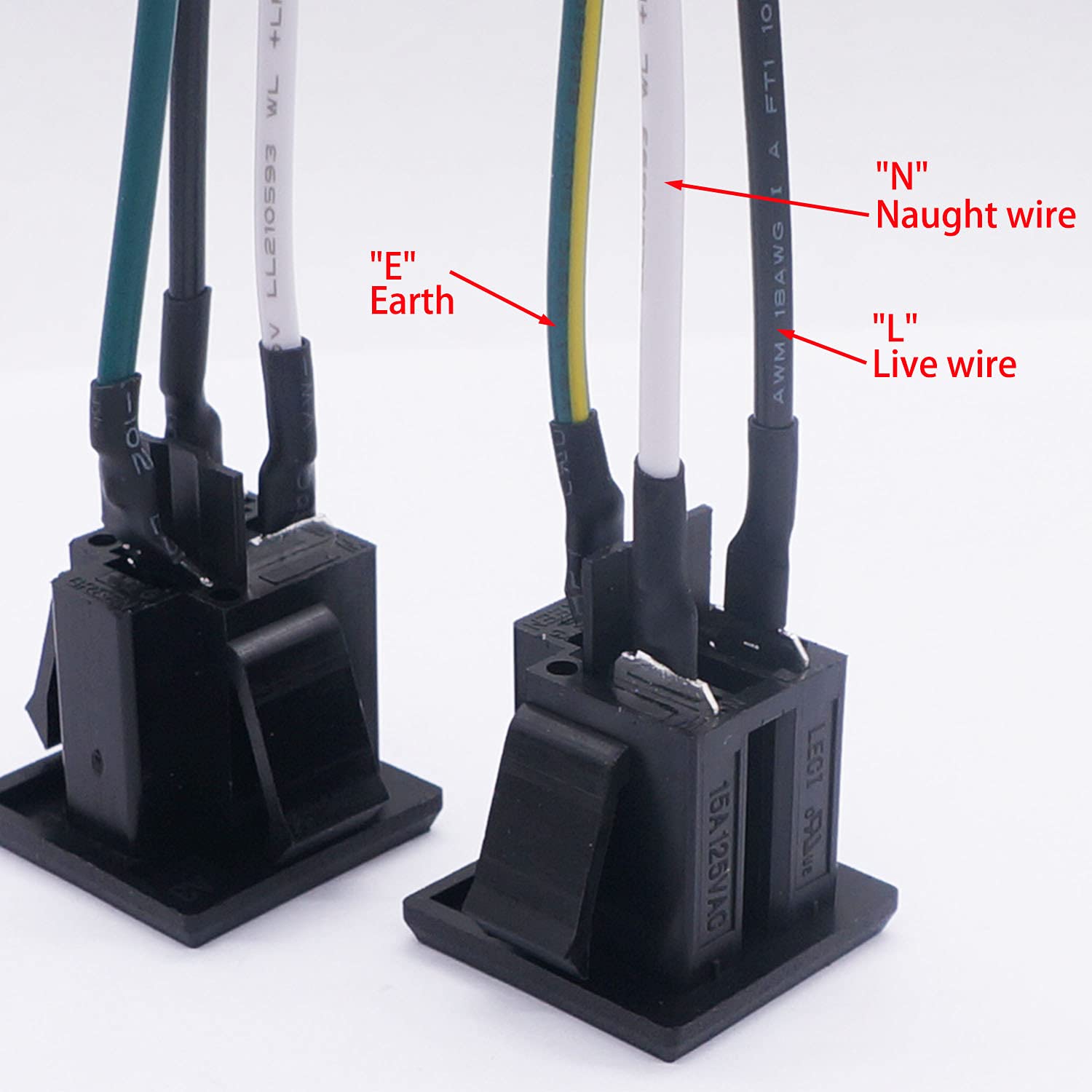 Weideer 3Pcs 3 Pins Us Power Socket Plug Panel 15A 125V Ac Panel Mount Outlet Industrial Plug Female Connectors Adapter With 18A