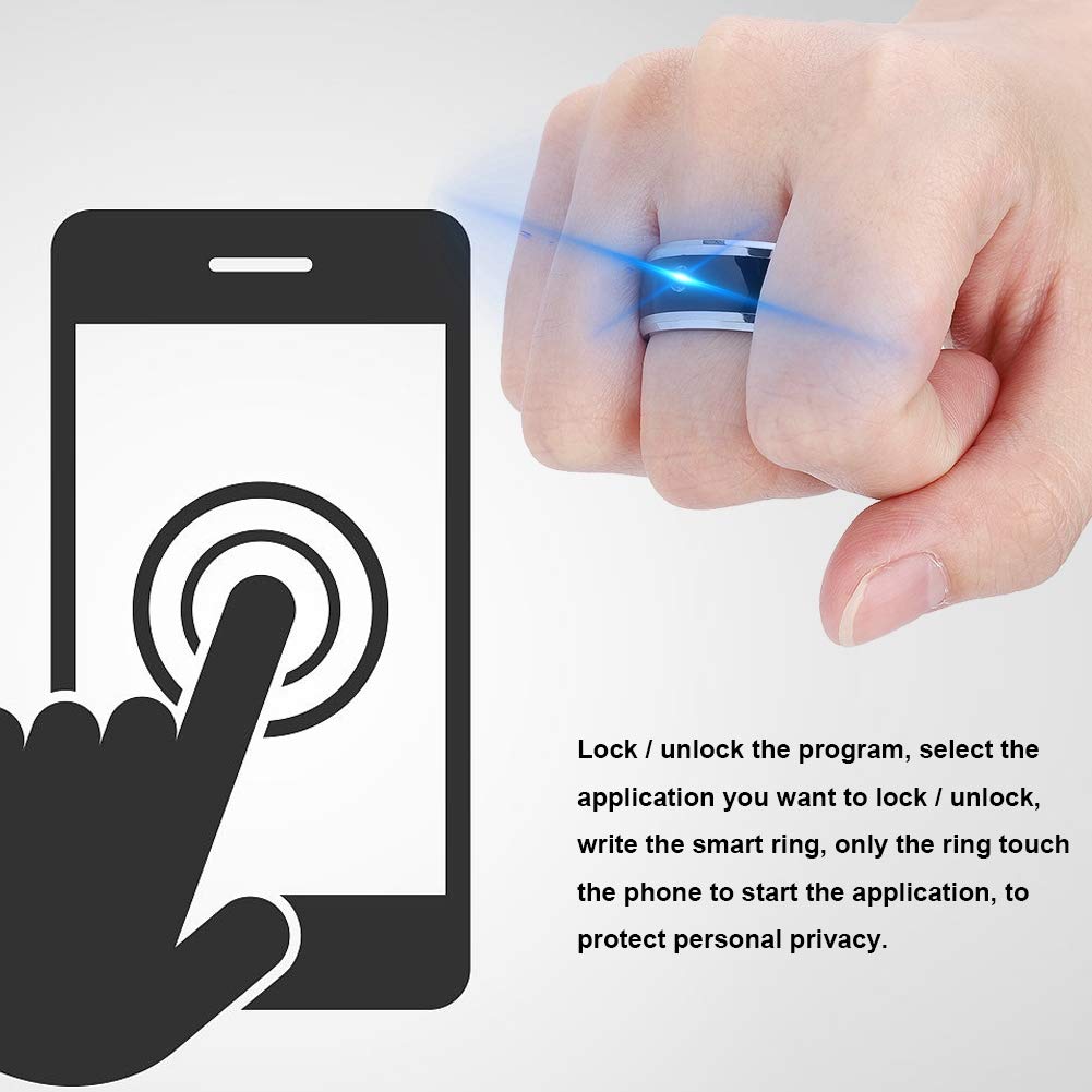 Smart Ring, No And Depth Universal Wear Smart Ring, Magic Wearable Device Universal Ring For Mobile Phone, Nfc Smart Rings(Size1