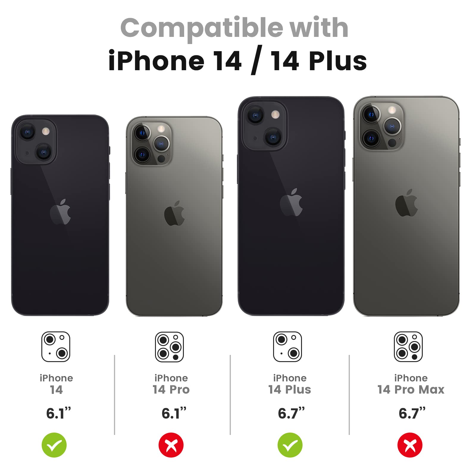 Tensea 21Pcs] For Iphone 14 Iphone 14 Plus Camera Lens Protector, 9H Tempered Glass Camera Cover Screen Protector Metal Individu