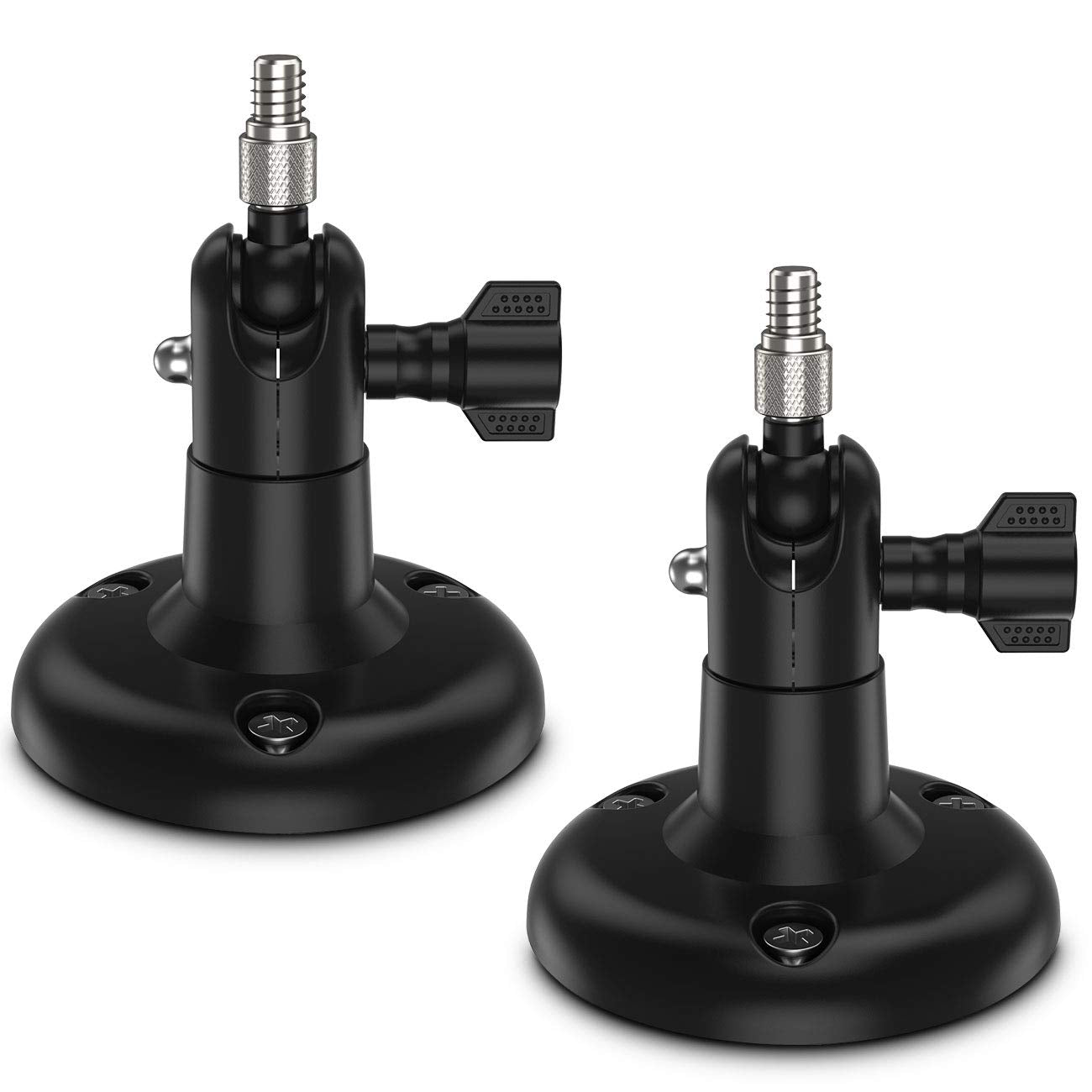 Koroao ?Upgraded Version? Indoor/Outdoor Security Wall Mount For All Arlo Camera, Arlo Ultra, Arlo Essential, Wyze Cam Pan, Eufycam 2   More Stable And Flexible Arlo Accessories (2Pack, Black)