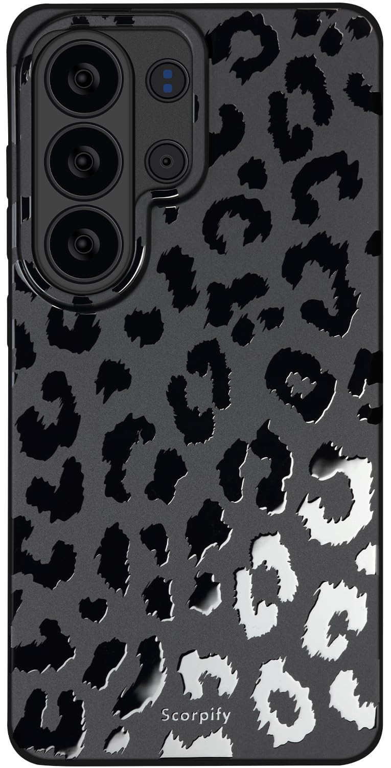 SCORPIFY Compatible with Samsung Galaxy S26 Ultra Case [Compatible with MagSafe] for Matte Black Leopard Cheetah Print Design, C