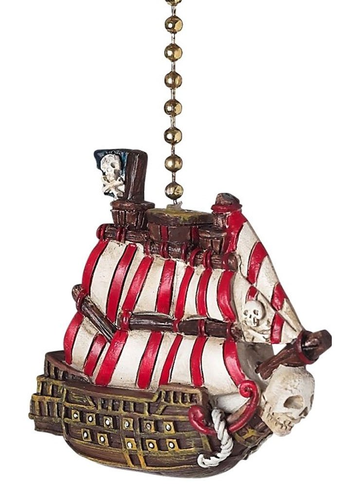 Pirate Ship Skull And Crossbones Ceiling Fan Pull