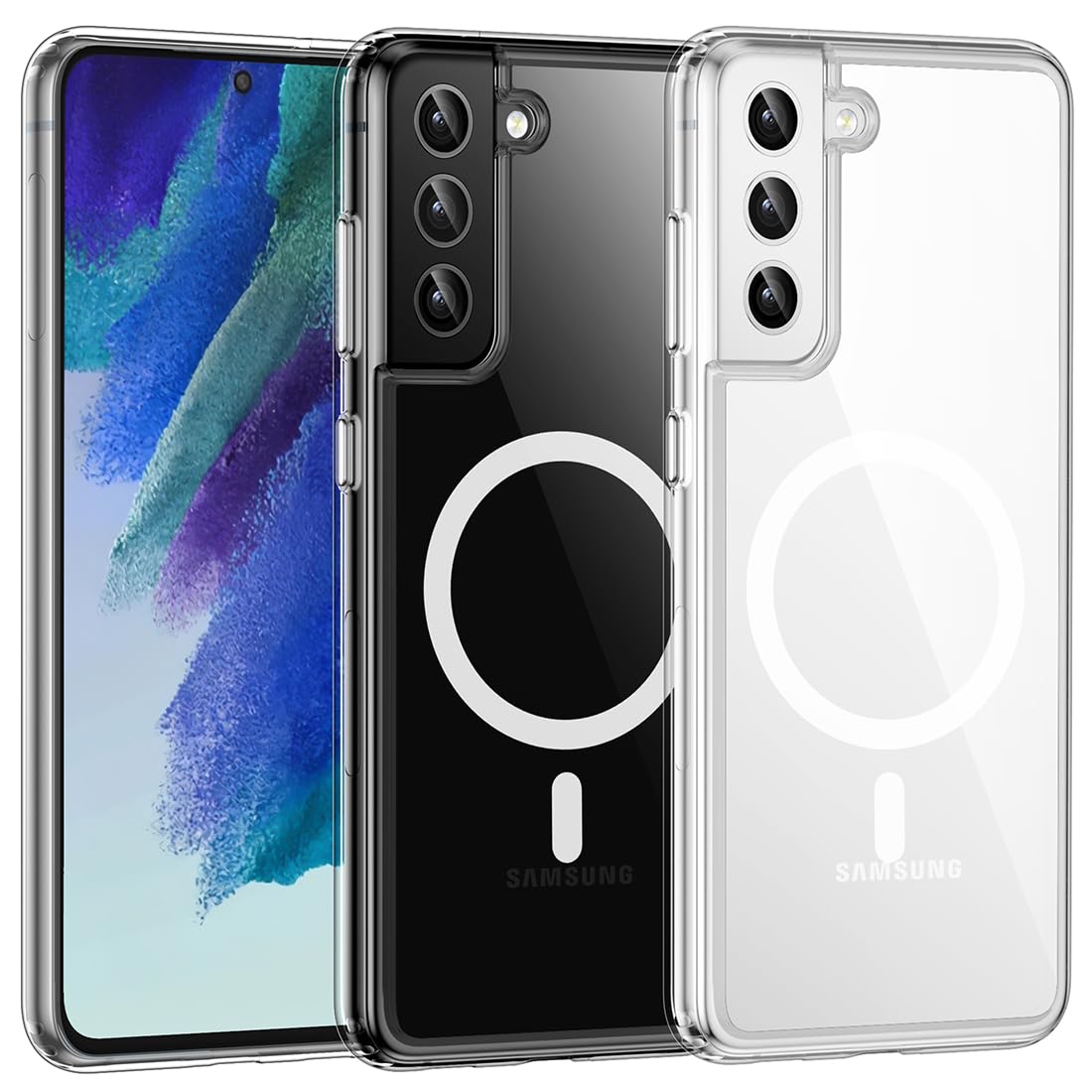 Tianniuke Magnetic Case For Samsung Galaxy S21 Fe, Transparent And Yellow Resistant,Compatible With Magsafe,Slim Fit Shockproof