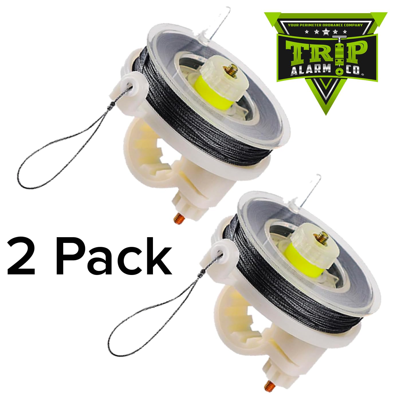 Trip Alarm Co Kevlar Trip Wire On Reusable Reel (2 Pack)   Early Warning Perimeter Defense For All Devices   85Ft Silicon Coated
