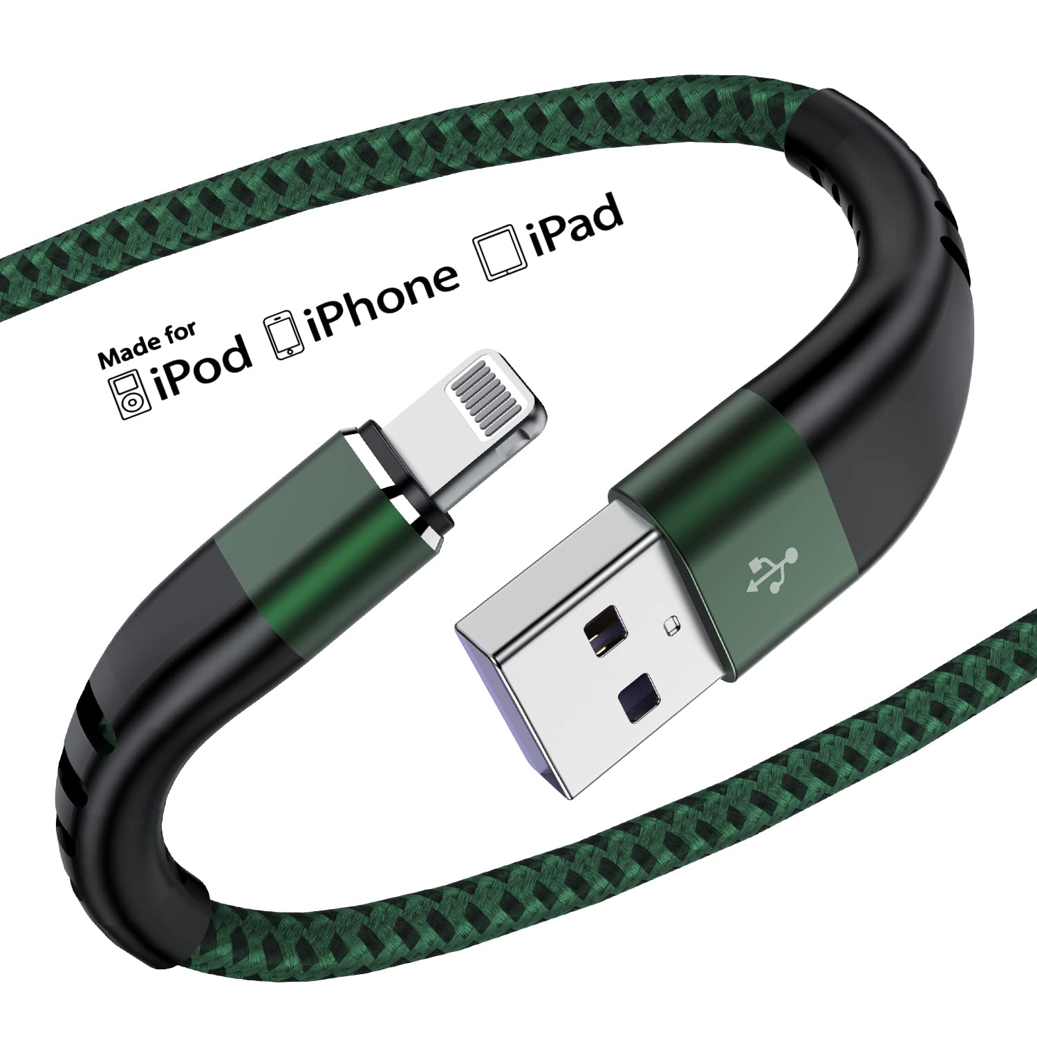 Essri For Phone Charger Cord 3Ft 2Pack,Usb To Lighting Cable 3 Feet, Nylon Braided Long Charging Cable 3 Foot Compatible With Ip
