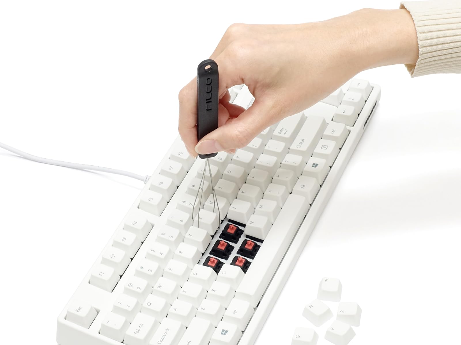 Filco Keyboard Key Top Puller Keycap Remover Keypuller Professional Keyboard Maintenance Tool Black