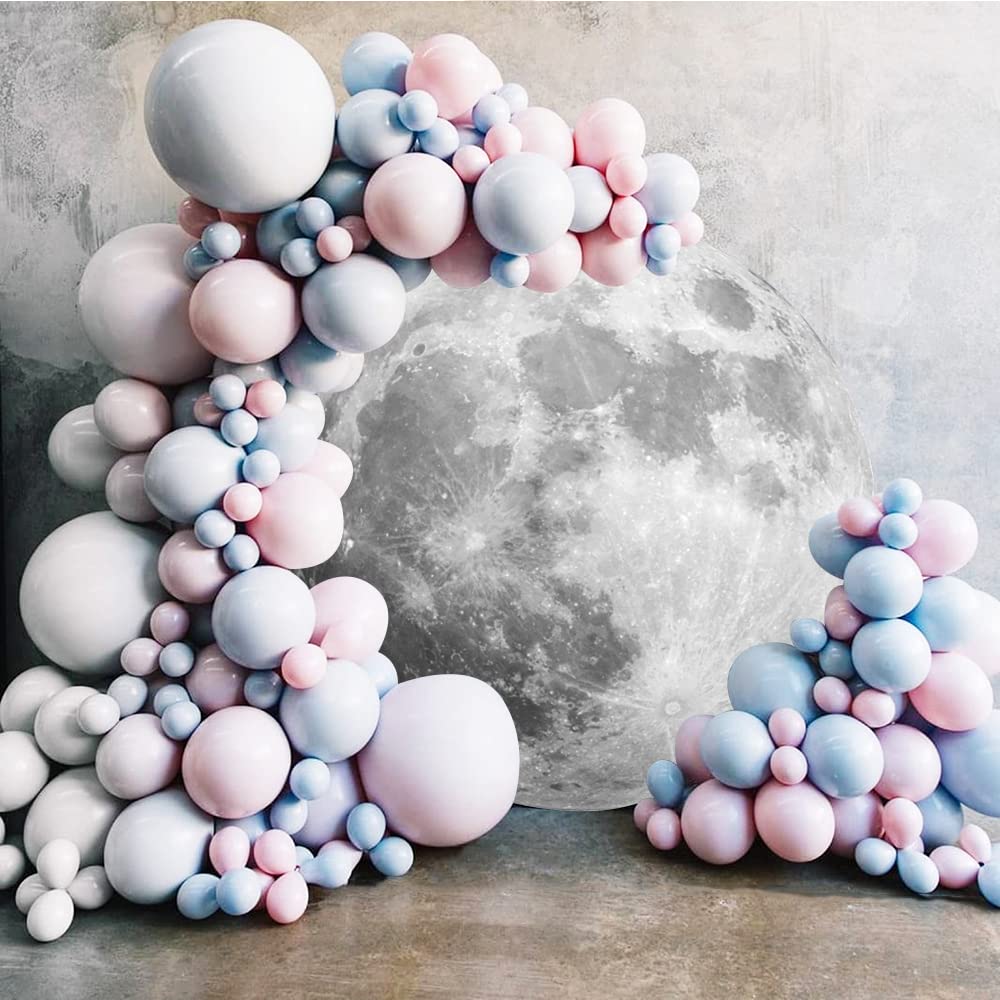 Dorcev Diameter 6Ft Outer Space Round Backdrop Cover Universe Moon Surface Mysterious Fantasy Cosmic Planet Photography Backgrou