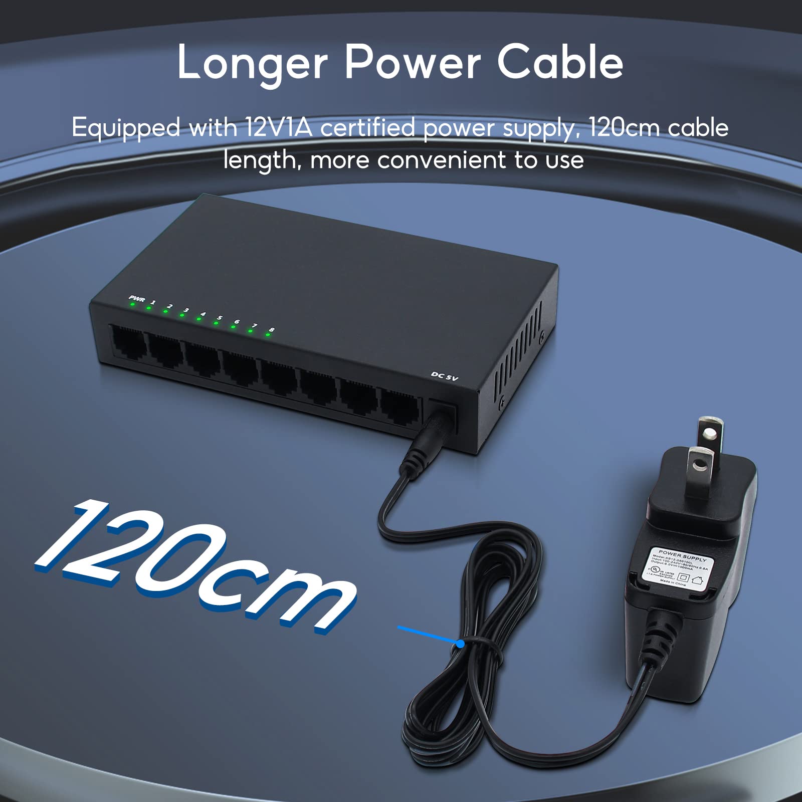 Sodola 8 Port Gigabit Ethernet Switch|Desktop/Wall Mount|Plug & Play| Fanless |Metal Housing|Fanless Design|Desktop Ethernet Spl