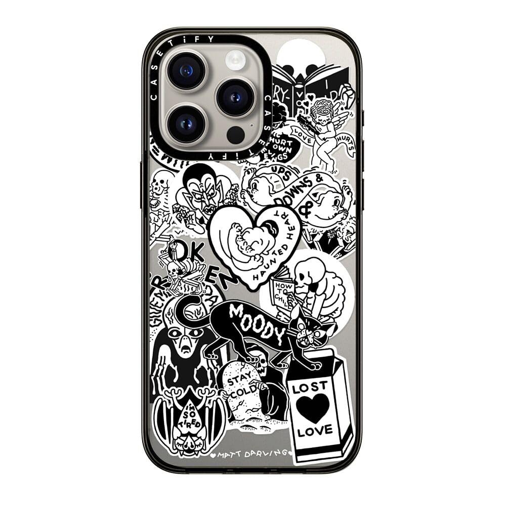 Casetify Compact Case For Iphone 15 Pro Max [2X Military Grade Drop Tested / 4Ft Drop Protection]   Matt Darling Sticker Collage