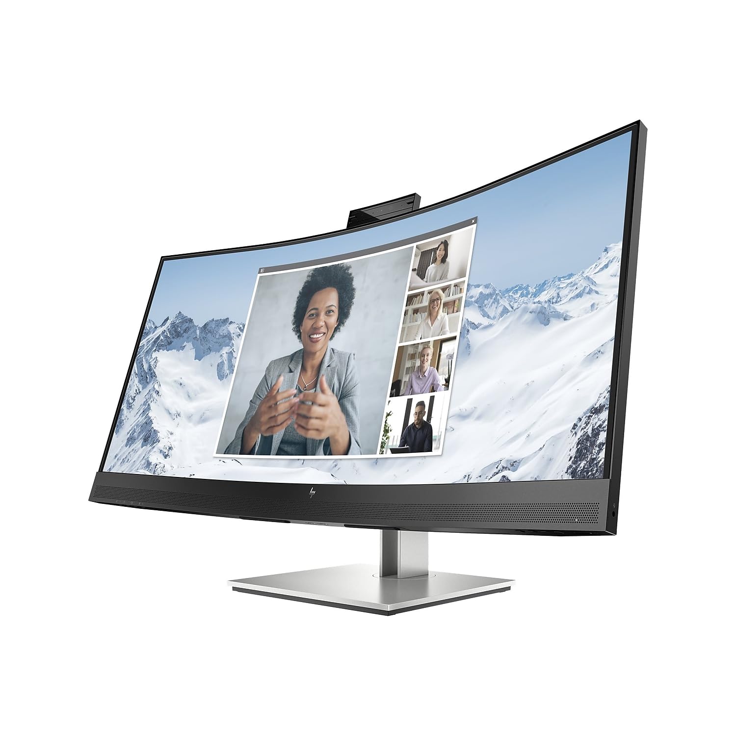 Hp E34M G4 34 Class Webcam Wqhd Curved Screen Lcd Monitor - 21:9 - Black