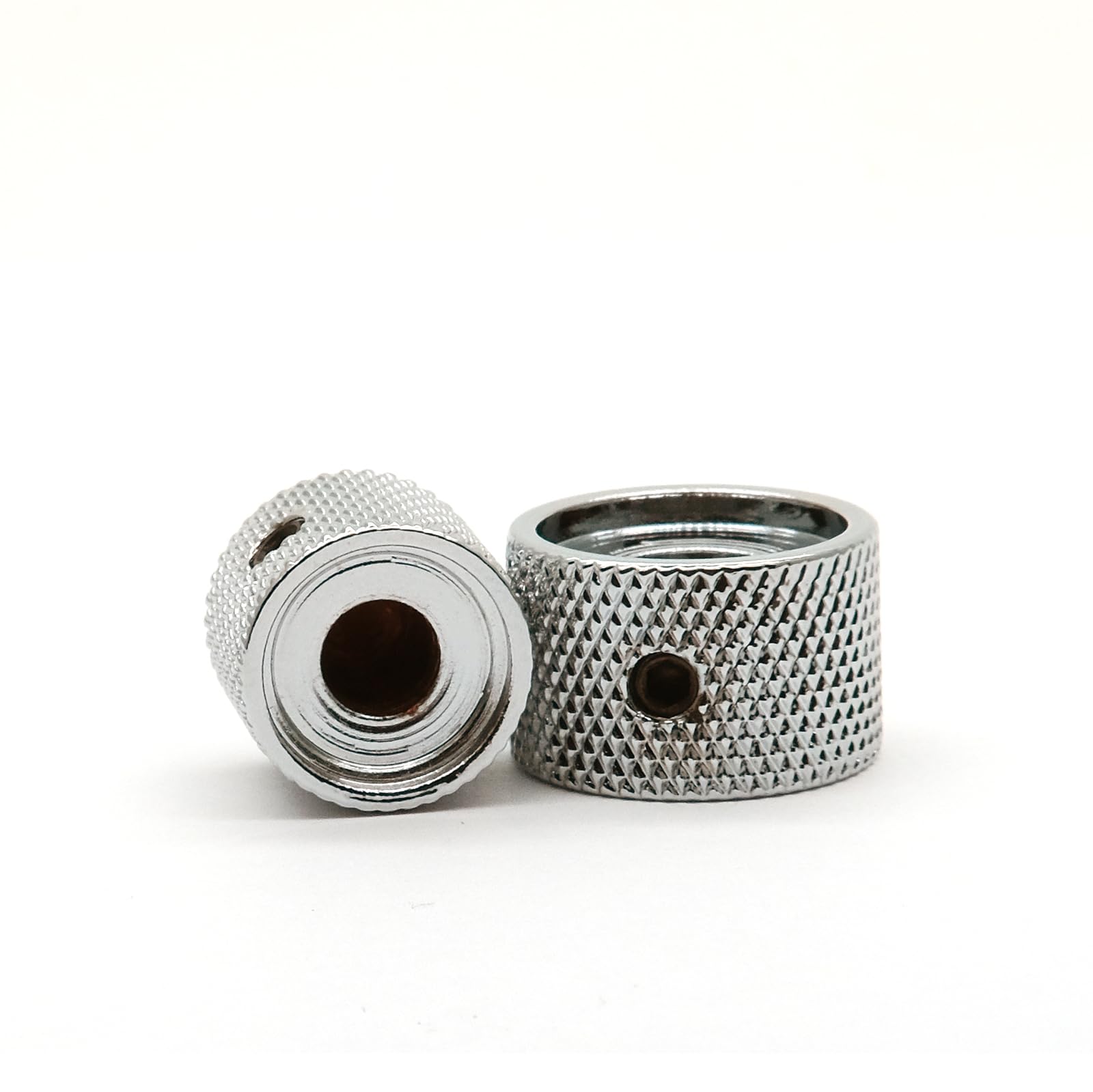 Harpfeas 2Pcs Guitar Dual Concentric Stacked Control Knobs Sets Metal With Wrench Replacement For Electric Guitar Bass (Chrome)