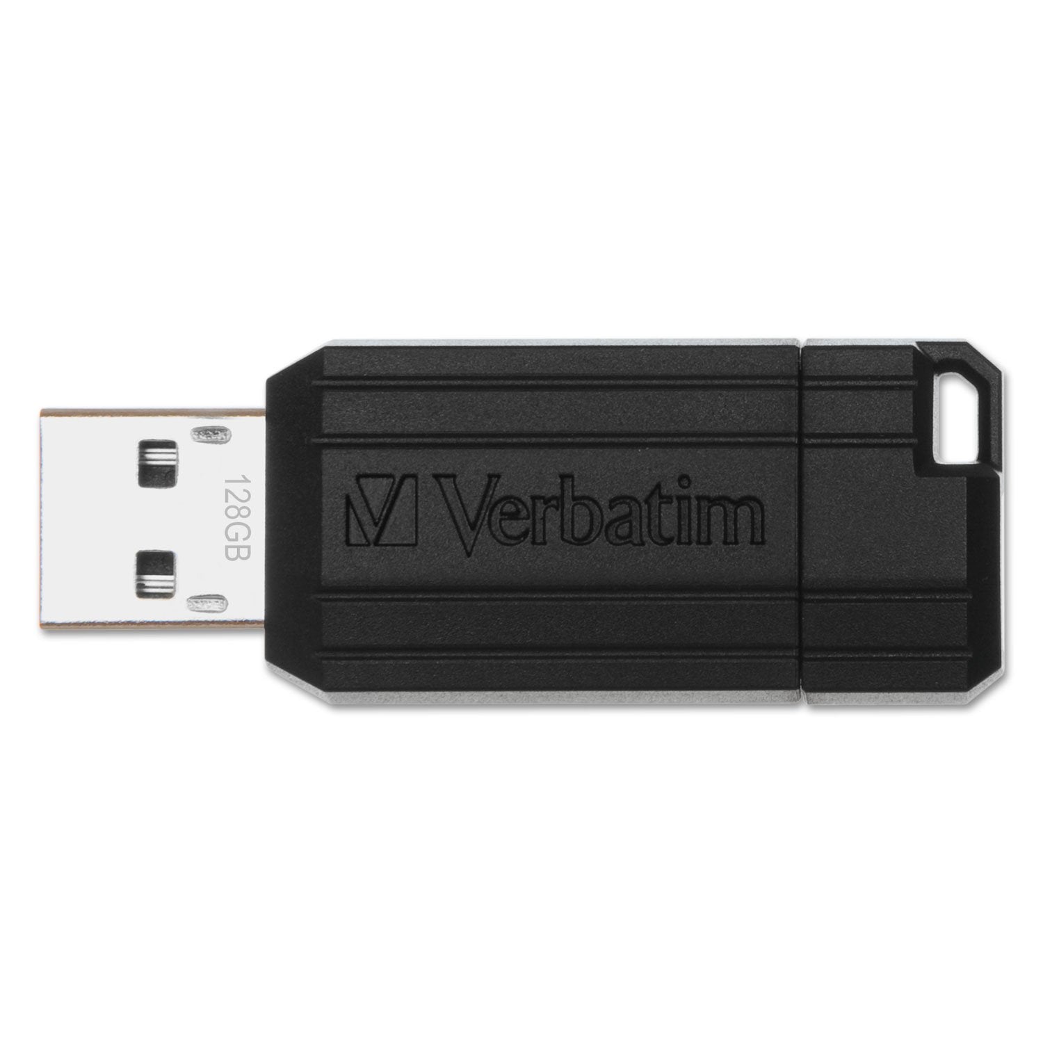 Verbatim 16Gb Pinstripe Usb 2.0 Flash Drive Retractable Thumb Drive - Black
