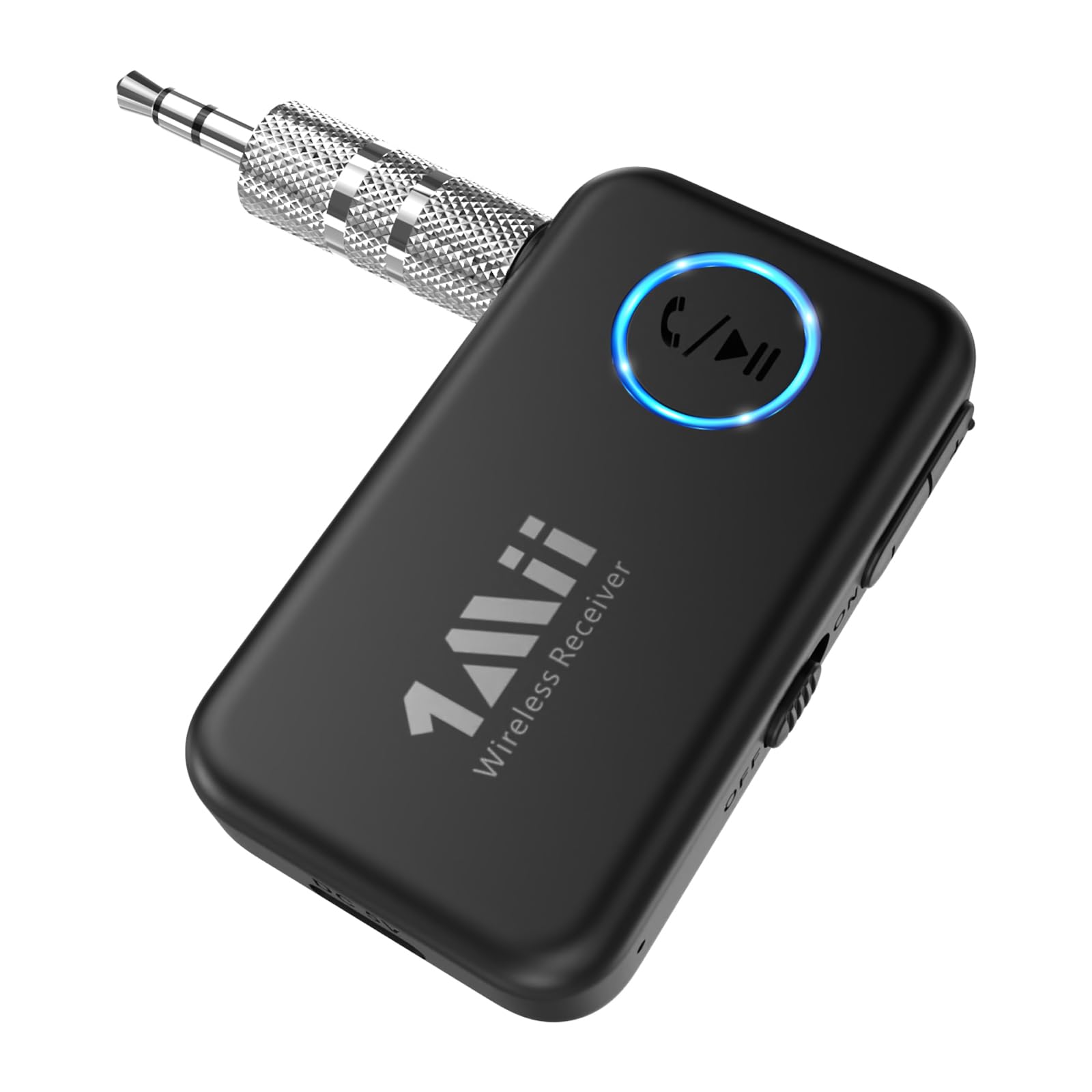 1Mii Bluetooth 5.3 Music Receiver For Car/Home Stereo, Aux Bluetooth Adapter For Car With Volume Control Supports Hands Free Cal