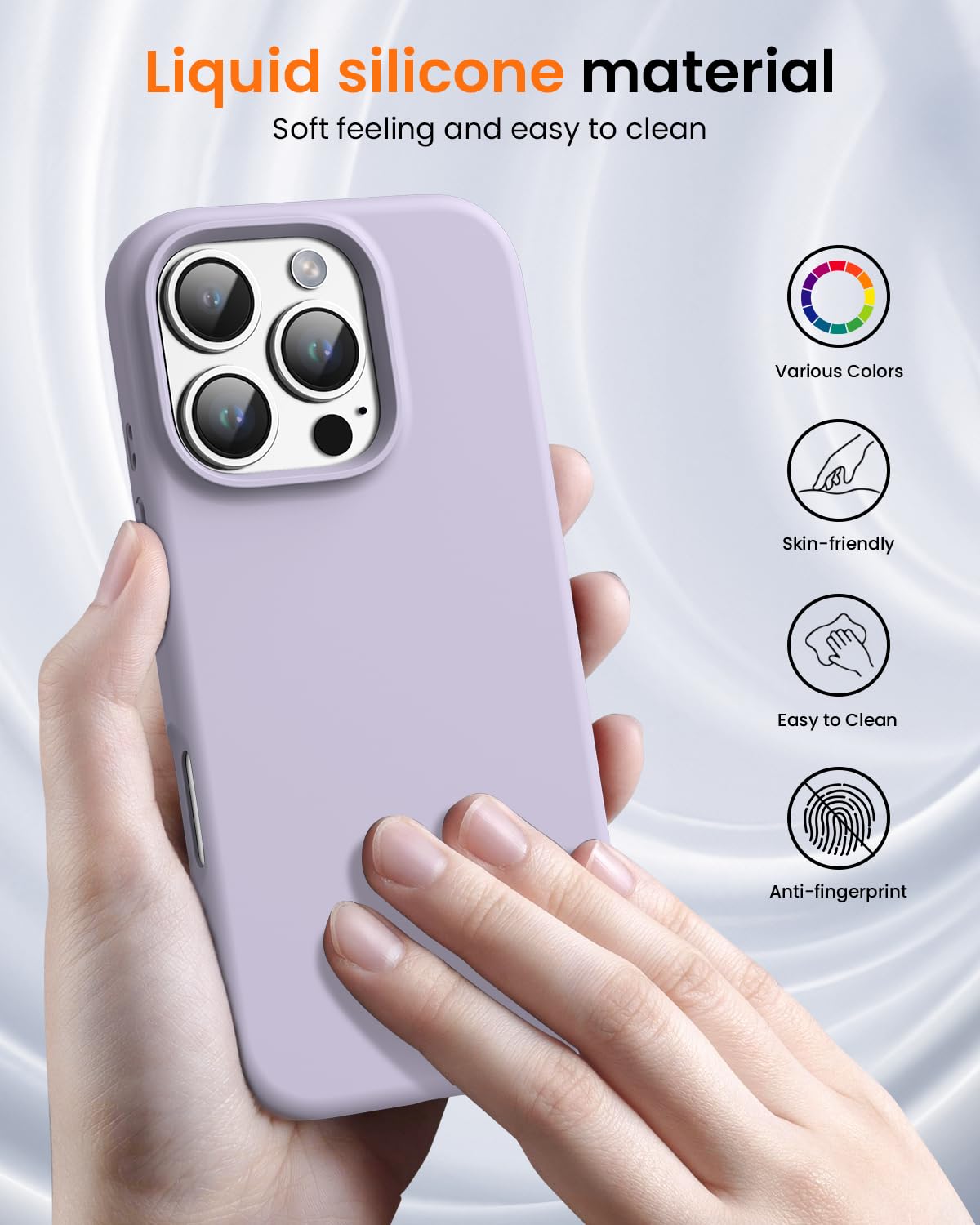 Ouxul Designed For Iphone 16 Pro Case,Shockproof Liquid Silicone Protective Phone Case With Soft Anti Scratch Microfiber Lining