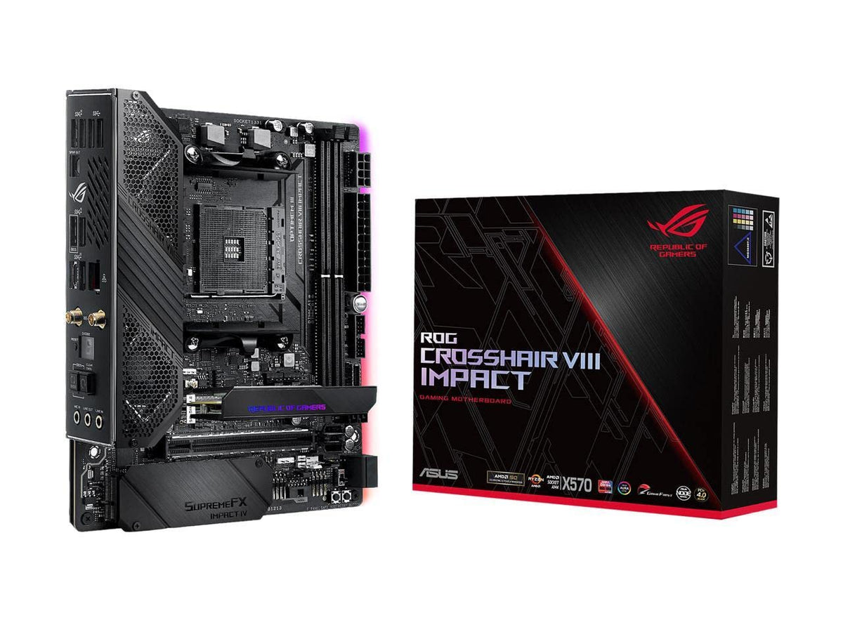 Asus Rog (X570) Crosshair Viii Impact, Amd, Am4, Ryzen 3000, (Mini Dtx) Sff Gaming Motherboard With Pcie 4.0, On Board Wifi 6 (8