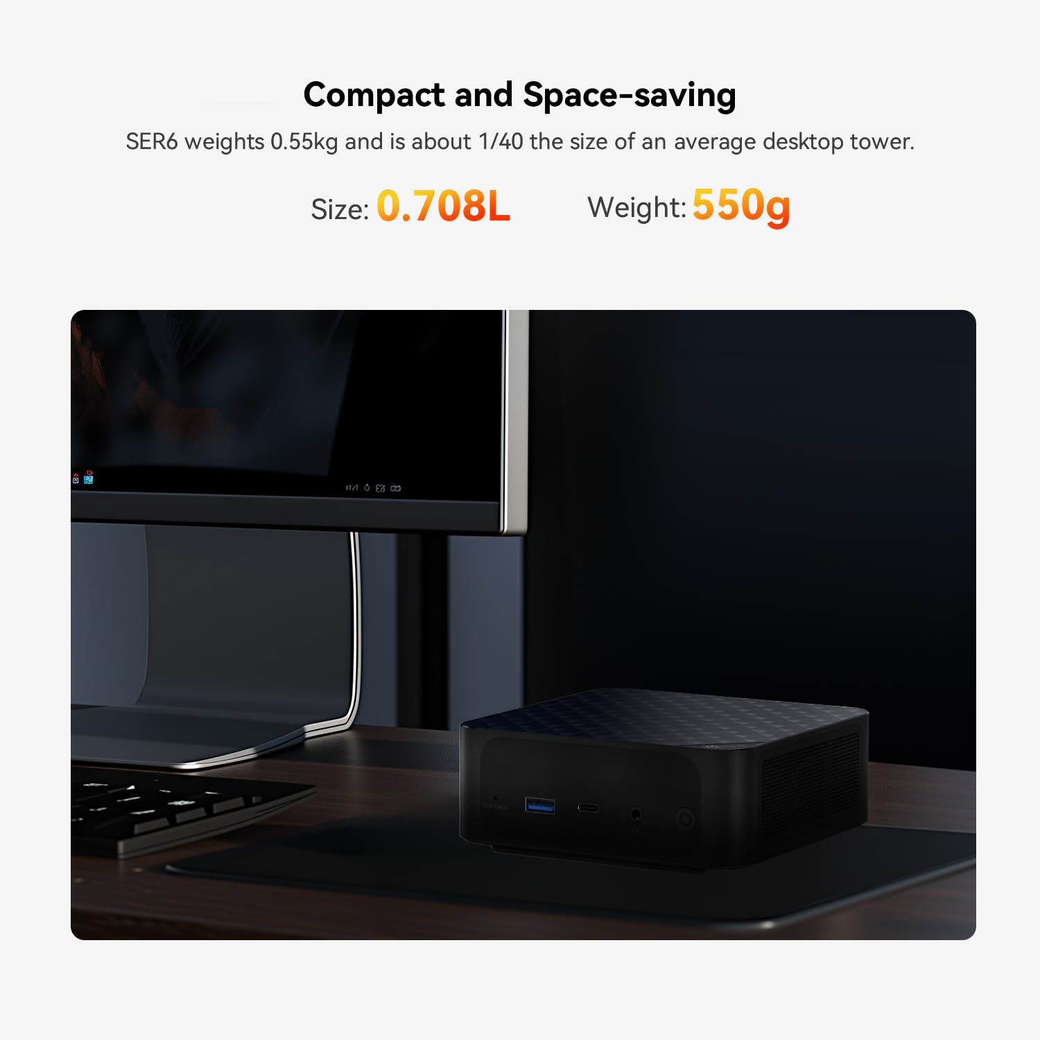 Beelink Ser6 Gaming Mini Pc, Ryzen 9 6900Hx (Up To 4.9Ghz) Mini Computer, Amd Radeon 680M, 16Gb Ddr5 Ram + 500Gb Pcie4.0X4 Ssd,