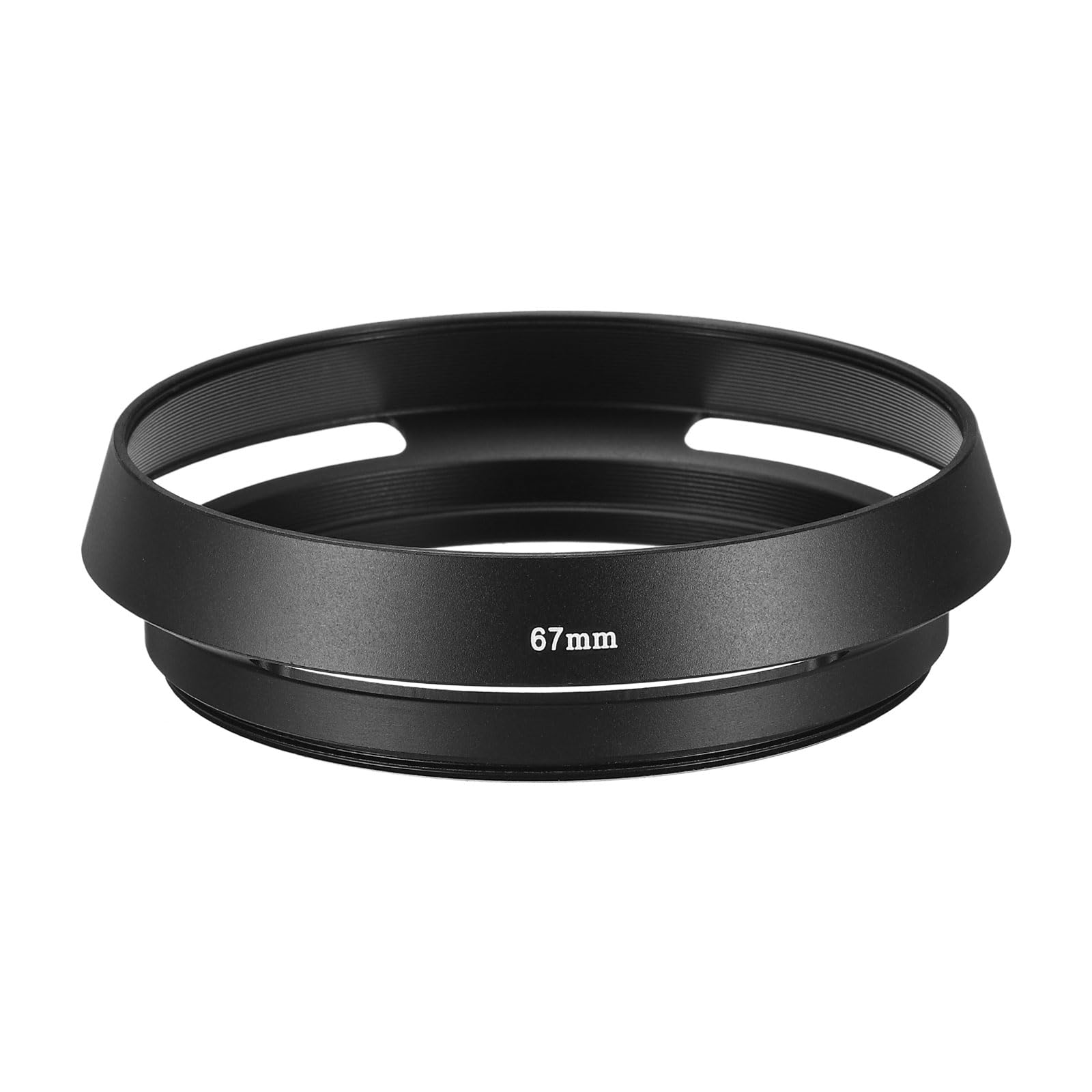 Patikil 67Mm Lens Hood, Standard Vented Matte Surface Anti Reflective Inside Hood With Cleaning Cloth For Camera Lens, Black For