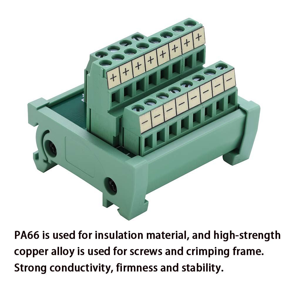 Anmbest 2 In 8 Out Terminal Blocks Module, 25A Din Rail And Panel Mounting Power Distribution Breakout Board For Plc Servo Power