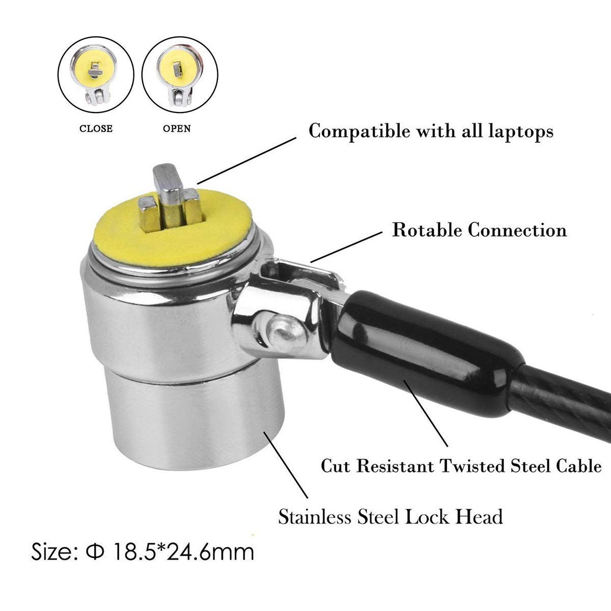 I3C Laptop Cable Lock Hardware Security Cable Lock Anti Theft Combination Lock, Laptop Computer Security Locks For Laptop Pc Mon