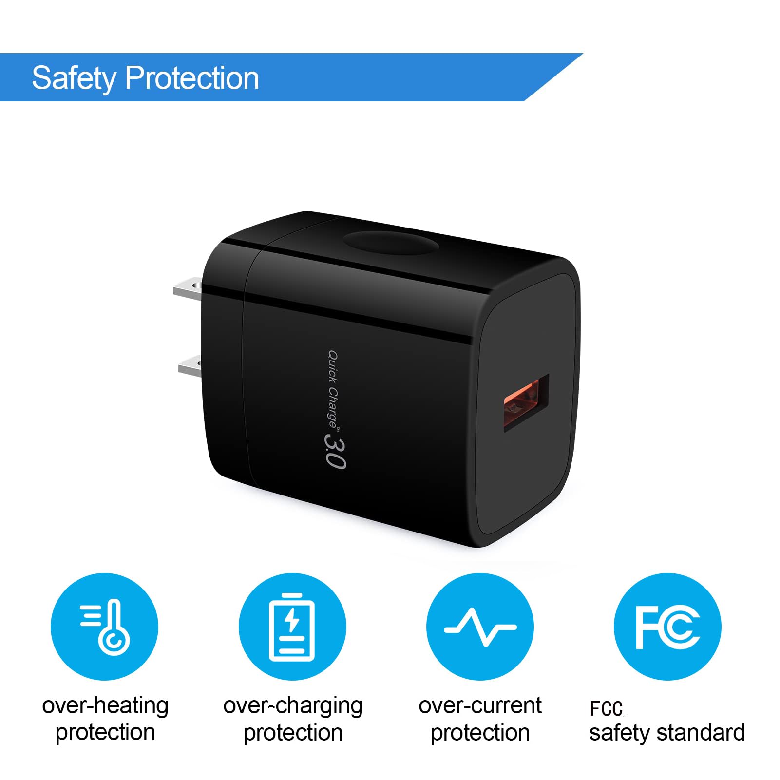 Orsunday Quick Charge 3.0 Fast Charger Compatible Moto G10 G9 G8 G7 Power Plus Play, Edge/G Power/Stylus/Razr/One 5G Ace/G100, G