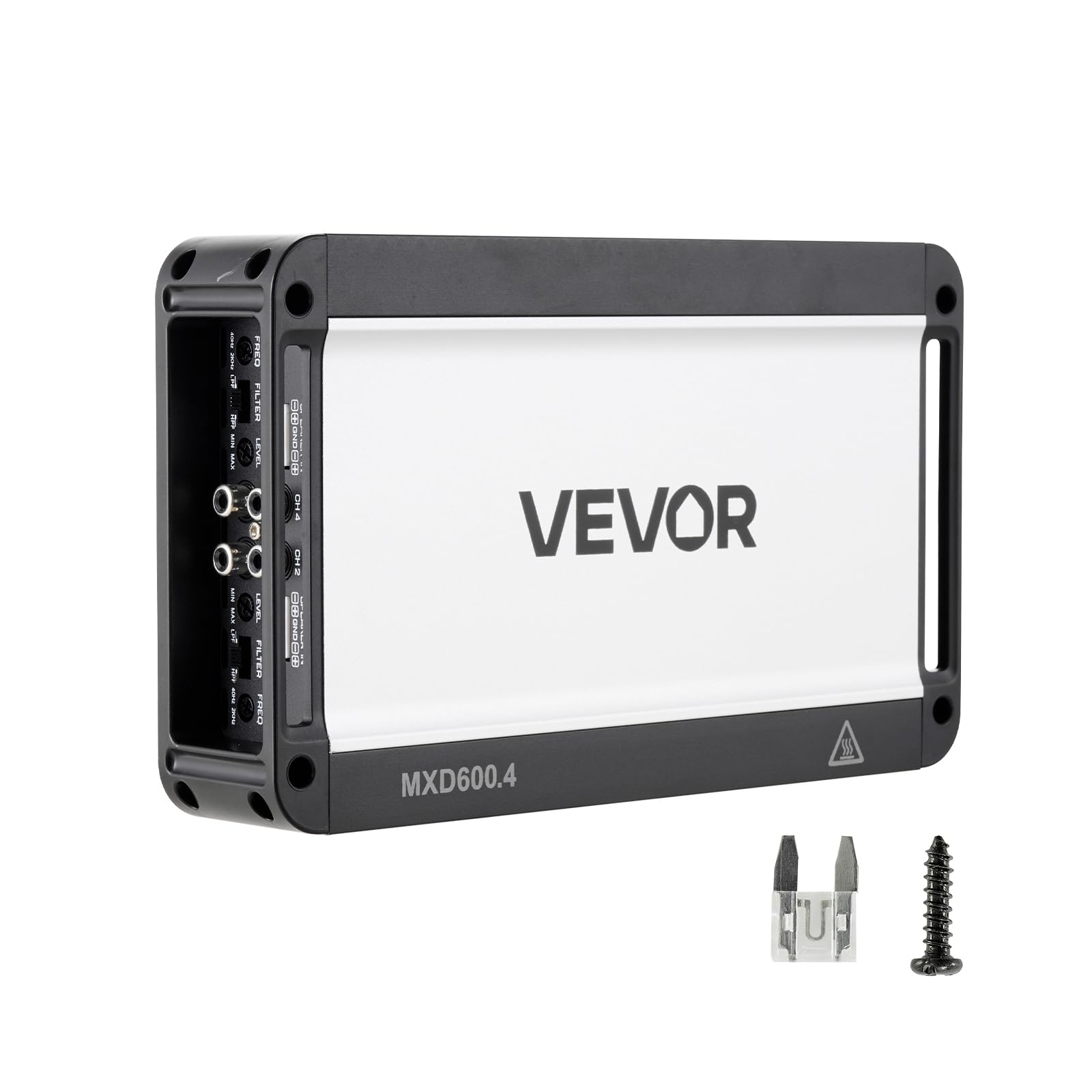 VEVOR 4 Channel Car Audio Amplifier 2 Ohm Stable Bridgeable Class D Full Range Amp Max Power 4 x 420W @ 4 Ohm / 4 x 600W @ 2 Ohm