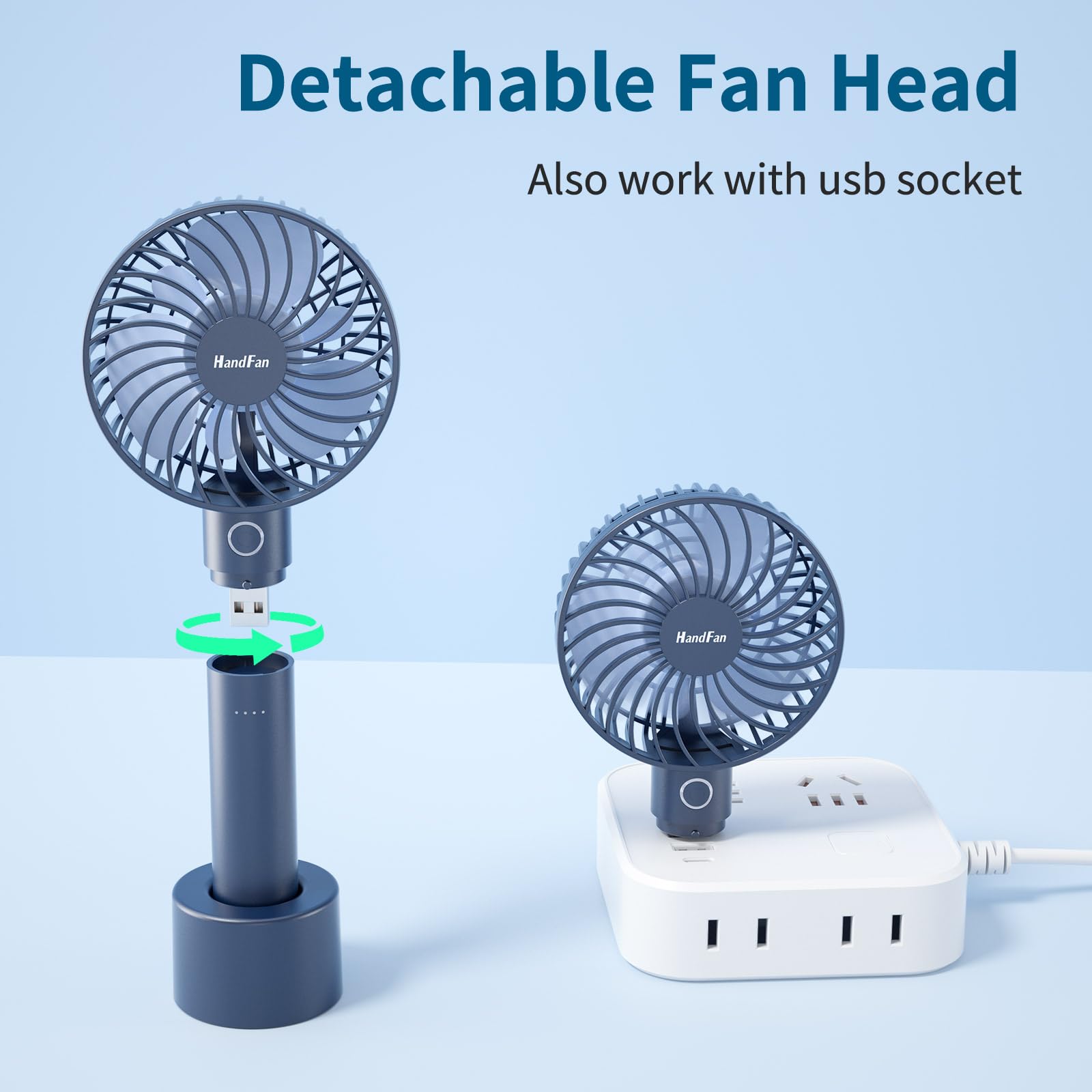 Handfan Mini Handheld Fan With Portable Charger, Rechargeable Personal Hand Fans For Women, Electric Cooling Fan For Desk Beach