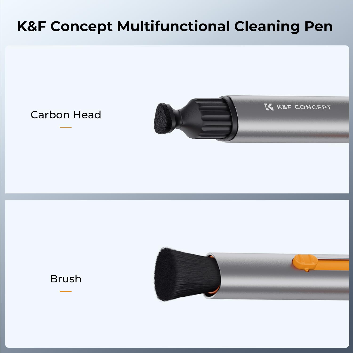 K&F Concept Multifunctional Lens Pen With Aluminum Alloy Pen Body, Carbon Head Lens Cleaning Pen For Canon, Nikon, Pentax, Sony
