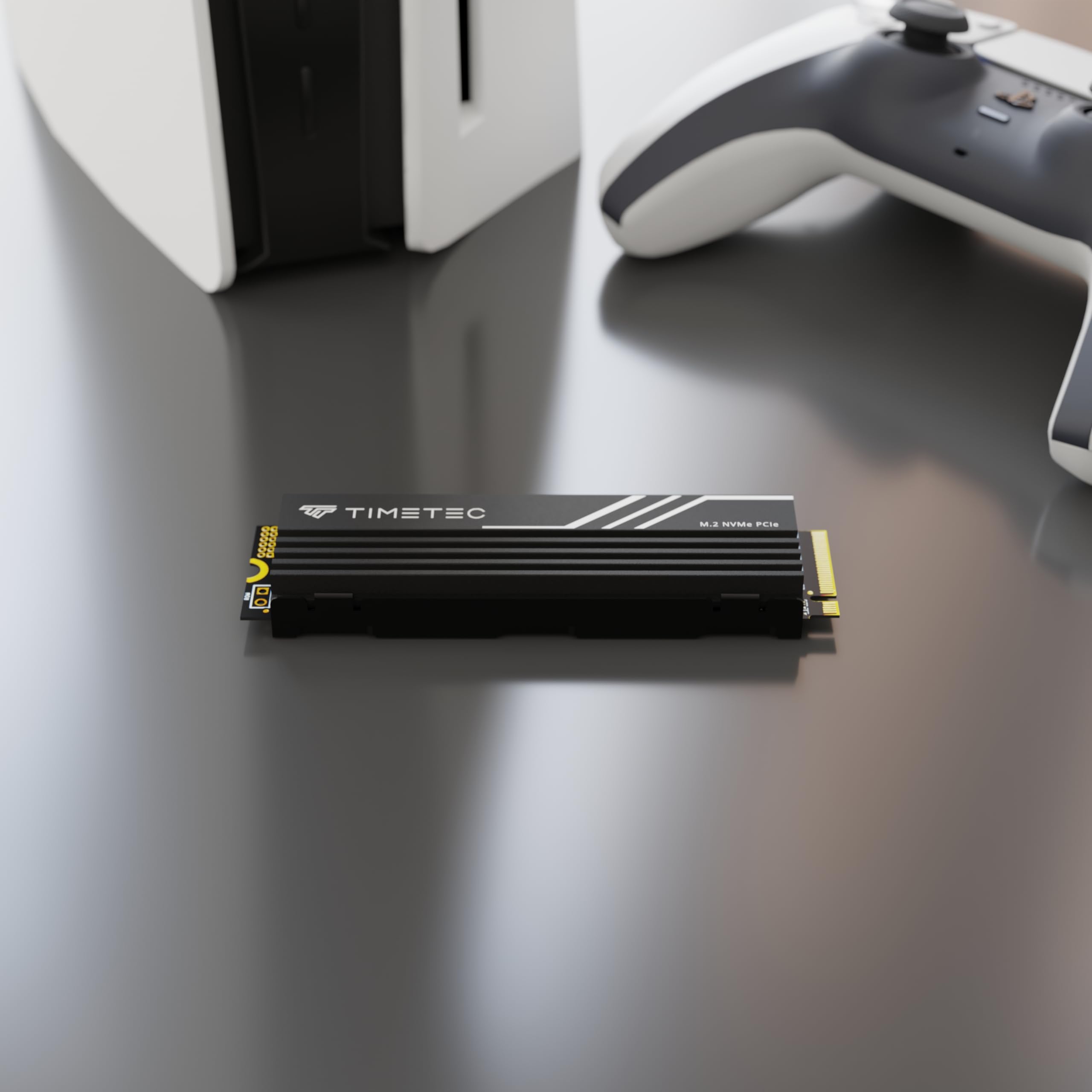 Timetec 2Tb Pcie 4.0 Heatsink Gaming Ssd Nvme Phison E27T Pcie Gen4X4 M.2 2280 3D Nand Tlc Slc Cache Read/Write Speed Up To 7,400/6,400 Mb/S Internal Solid State Drive For Ps5, Pc Desktop, Ps5 Pro