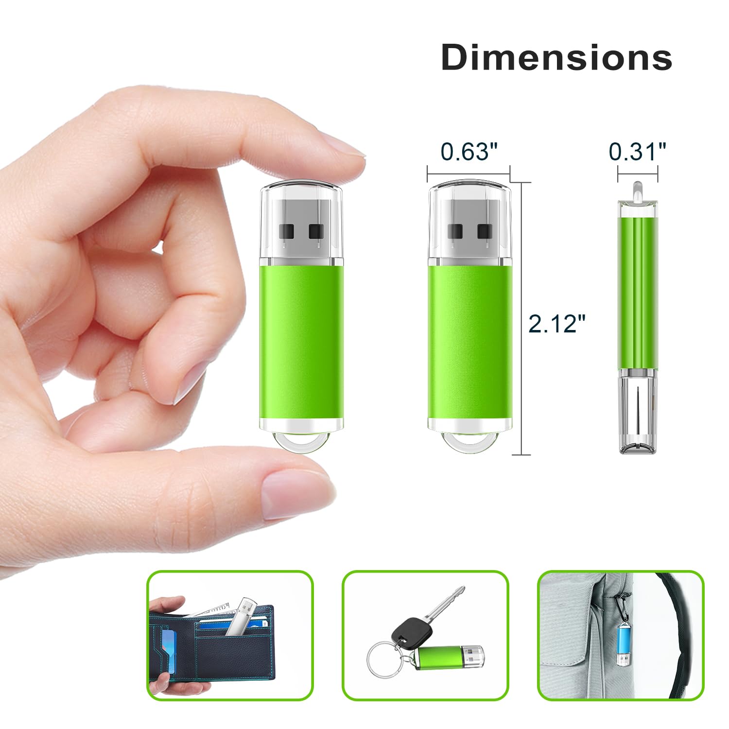 Topesel 5 Pack 1Gb Usb 2.0 Flash Drive Memory Stick Thumb Drives (5 Mixed Colors: Black Blue Green Red Silver)