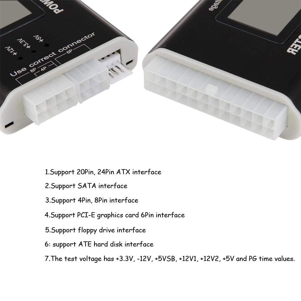 Comidox 1Pcs 20/24 Pin Lcd Computer Pc Power Supply Tester For Atx Btx Itx Tfx Sata With Buzzer Automatic Alarm