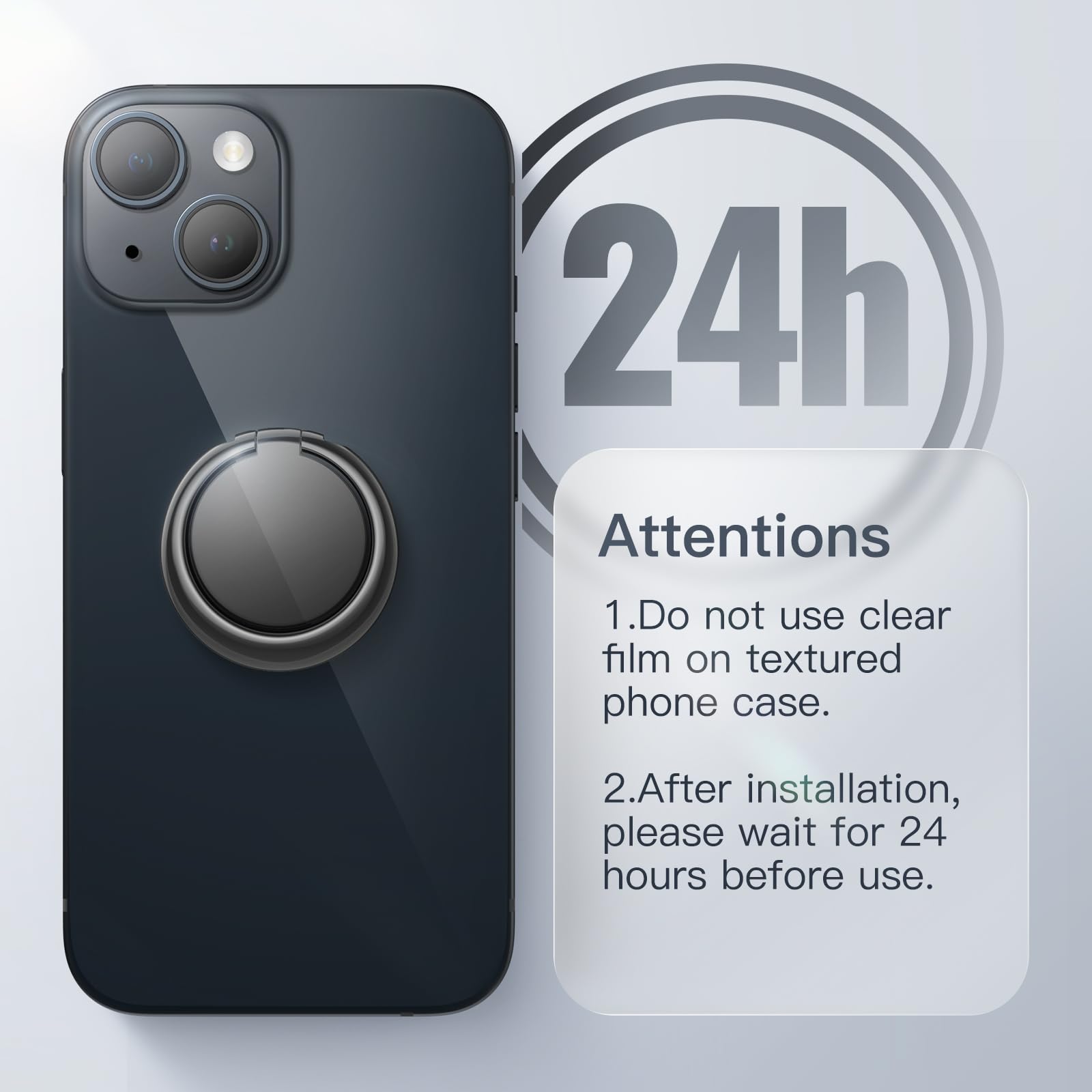 Jetech Cell Phone Ring Holder, 360 Degree Rotation Metal Finger Grip Adjustable Cellphone Stand For Magnetic Car Mount, Compatib