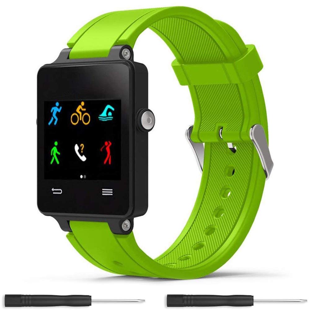 Meifox Compatible With Garmin Vivoactive Band,Solf Silicone Wristband Replacement Bands For Garmin Vivoactive Watch(Green)