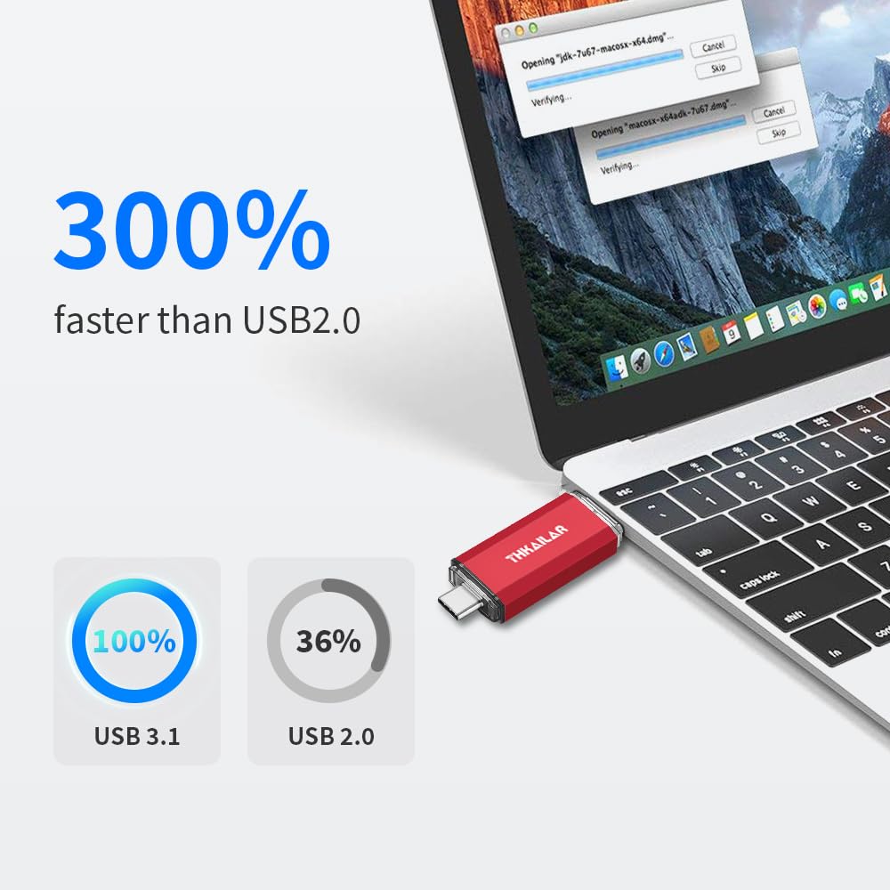 Thkailar 1Tb Usb C Flash Drive For Macbook And Android Phones, Thumb Drive With Usb A And Usb C For Pc,Laptop,Portable External