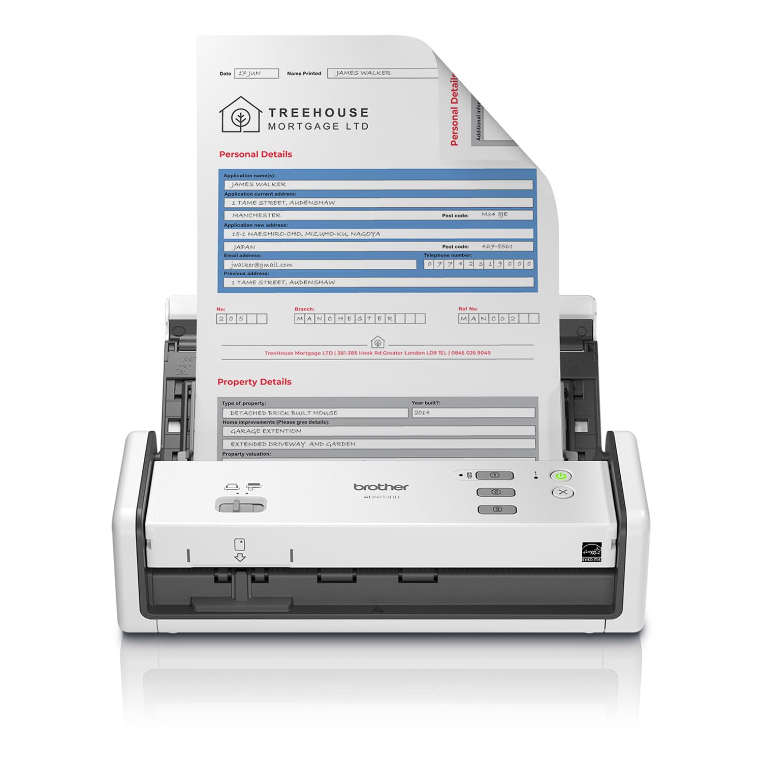 Brother Ads 1300 Compact Desktop Scanner | Scan Speeds Of Up To 30Ppm | Single Pass Double Sided Scanning