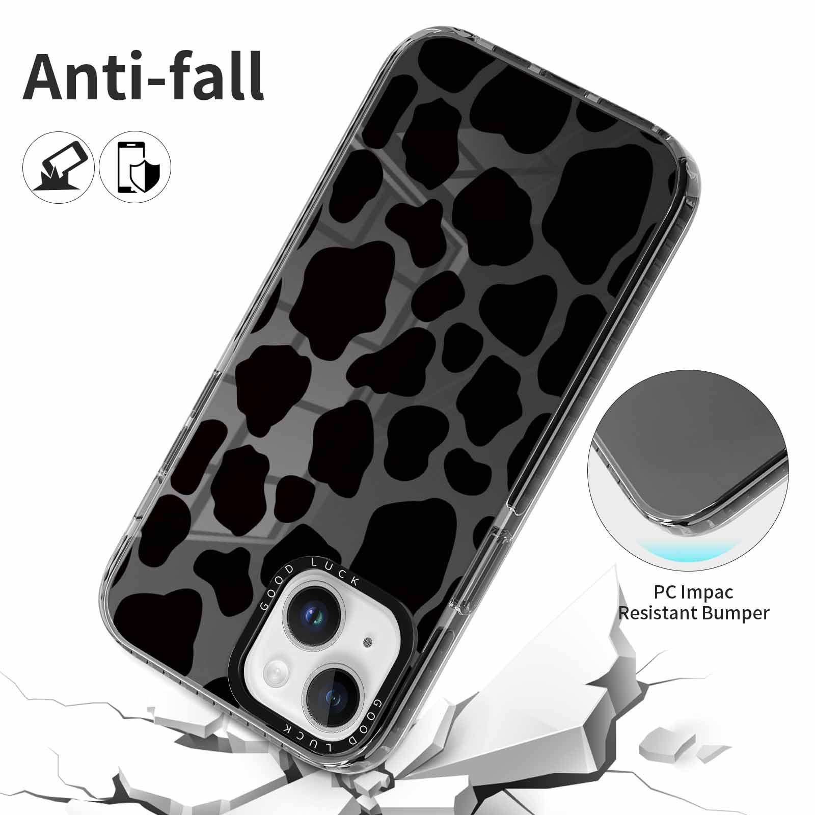 Rumdey 2 Pack Cute Pattern For Iphone 13 Mini 5.4'' Phone Case, Cow Print Aesthetic Design Clear Cases Soft Silicone Slim Tpu Sh