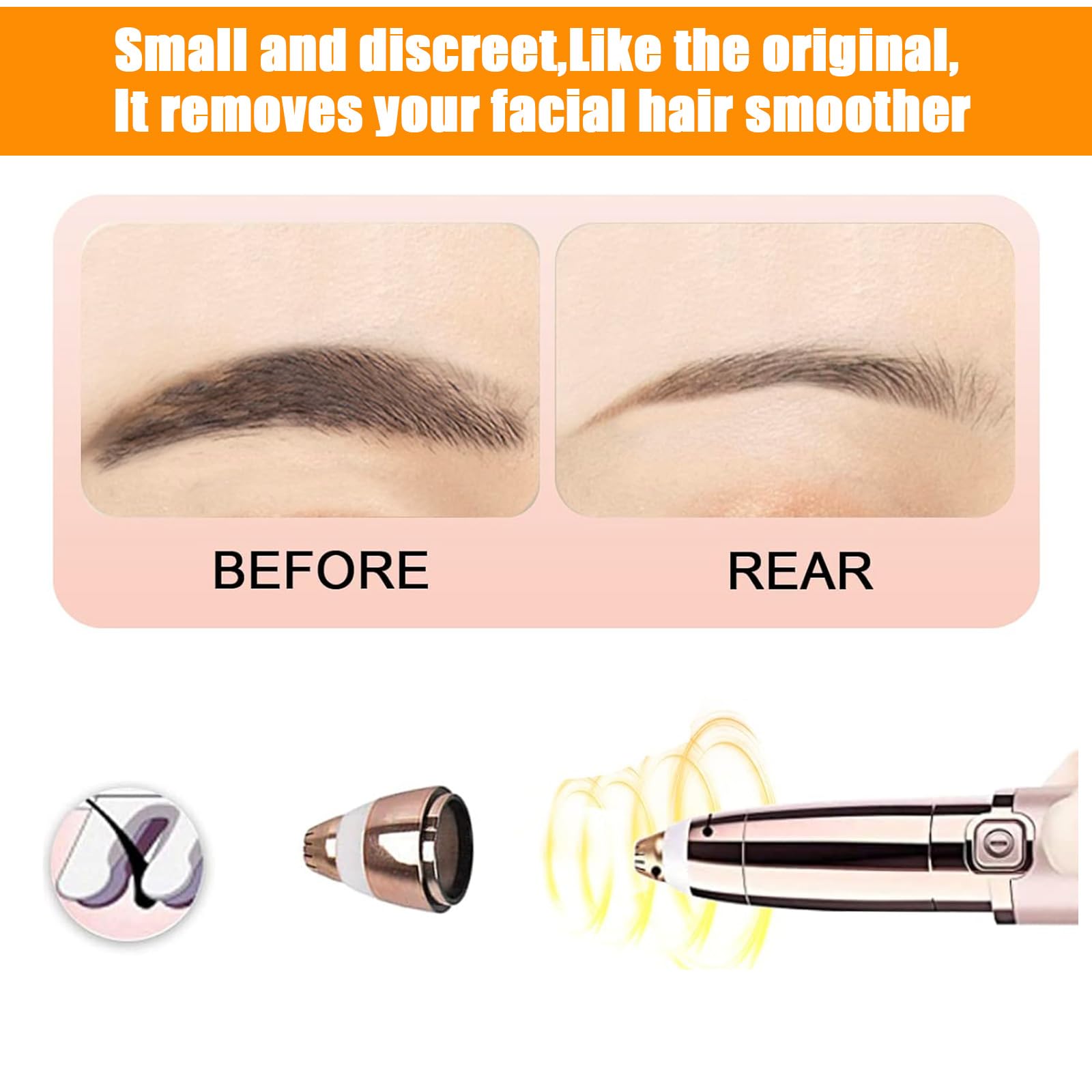 Facial Hair Removal Tool For Women Smooth Finishing, Eyebrow Hair Remover Replacement Heads, Touch Flawless Facial With Cleaning