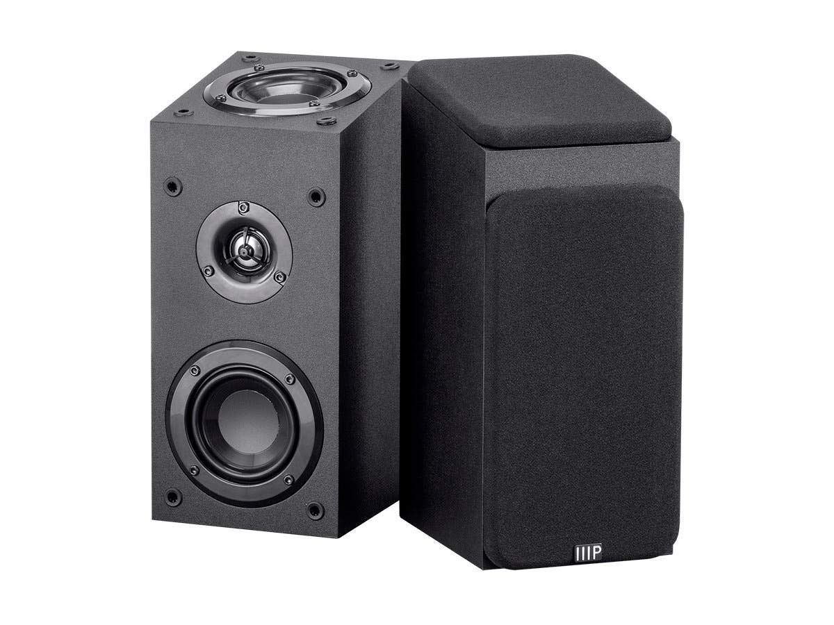 Monoprice Premium Immersive Satellite Speakers   Pair, 3 Inch Woofer, 3/4Inch Aluminum Dome, 100 Watt Input Power, Black