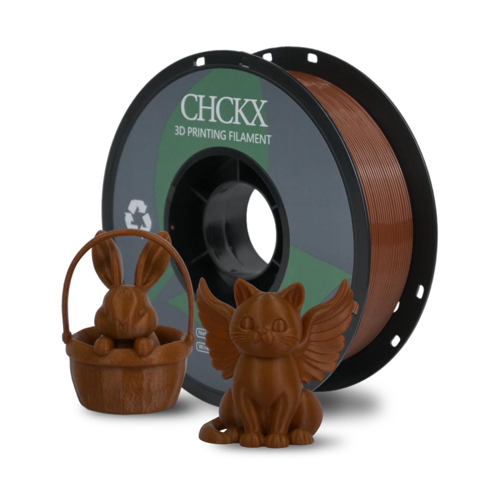 CHCKX PETG 3D Printer Filament, Dimensional Accuracy +/- 0.03 mm, 1kg Spool(2.2lbs), 1.75 mm Fit for Most 3D Printers,Coffee Bro