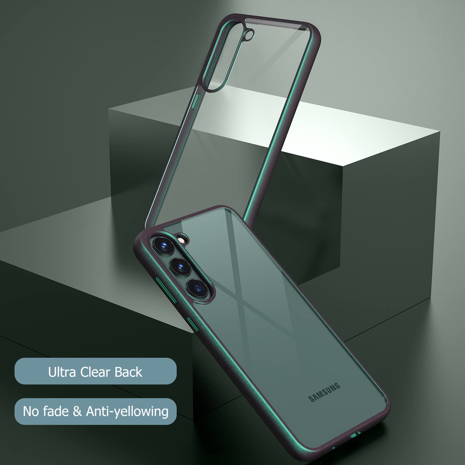 Mateprox Compatible With Samsung Galaxy S23+ Case, Clear Thin Slim Crystal Transparent Shockproof Bumper Cover For Samsung S 23