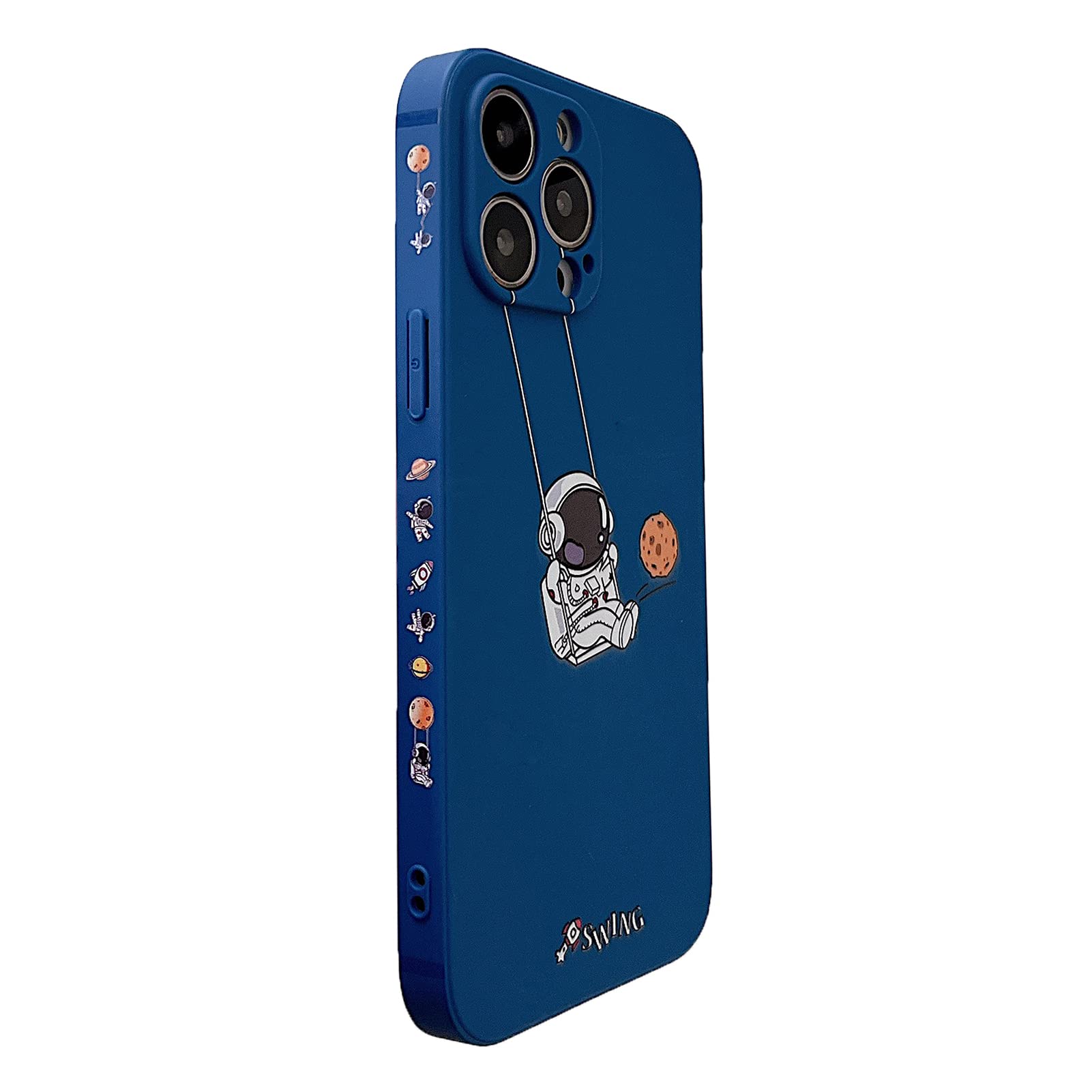 Yonds Queen For Iphone 13 Pro Max Cute Case, Cool Cartoon Swing Astronaut Planet Moon Design Stylish Soft Tpu Bumper Shockproof 